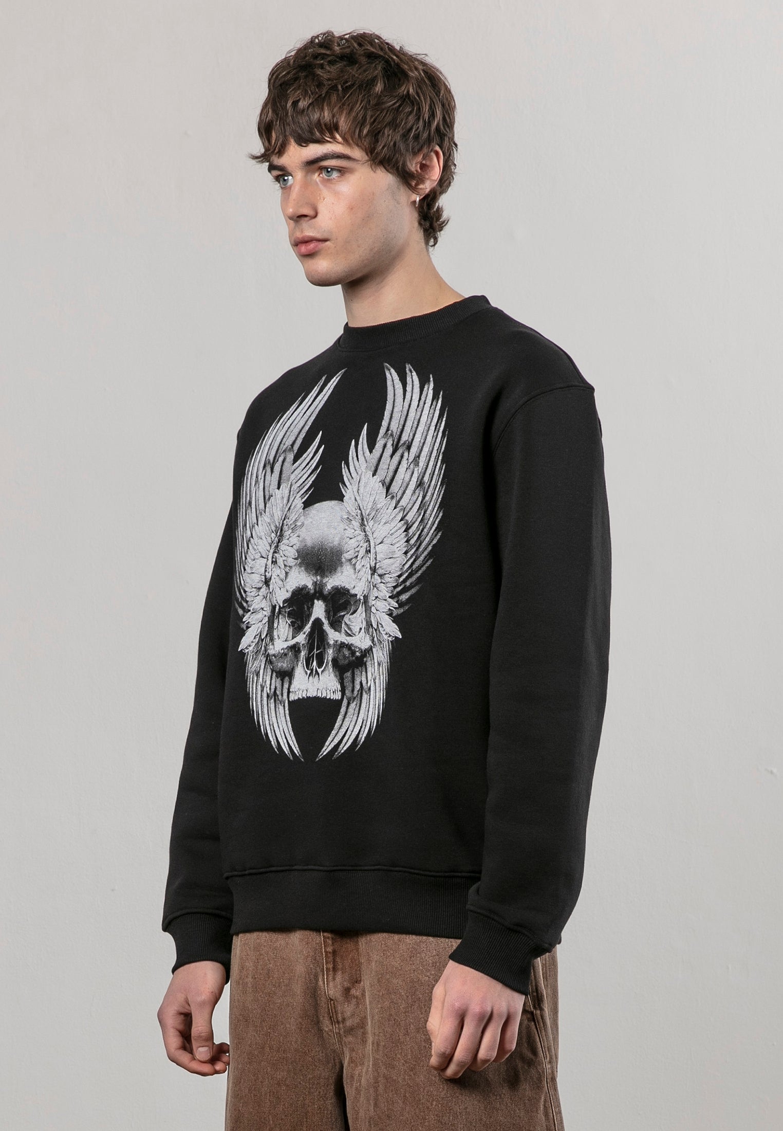 WINGS SKULL SWEAT BLACK