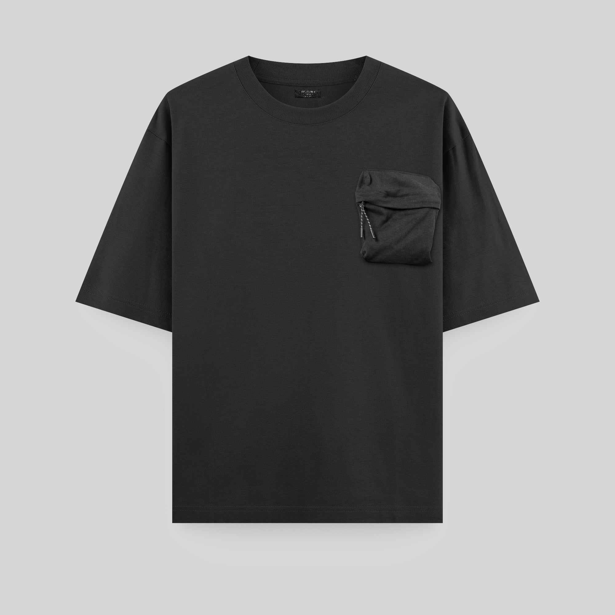 ZIP POCKET OVERSIZED T-SHIRT BLACK
