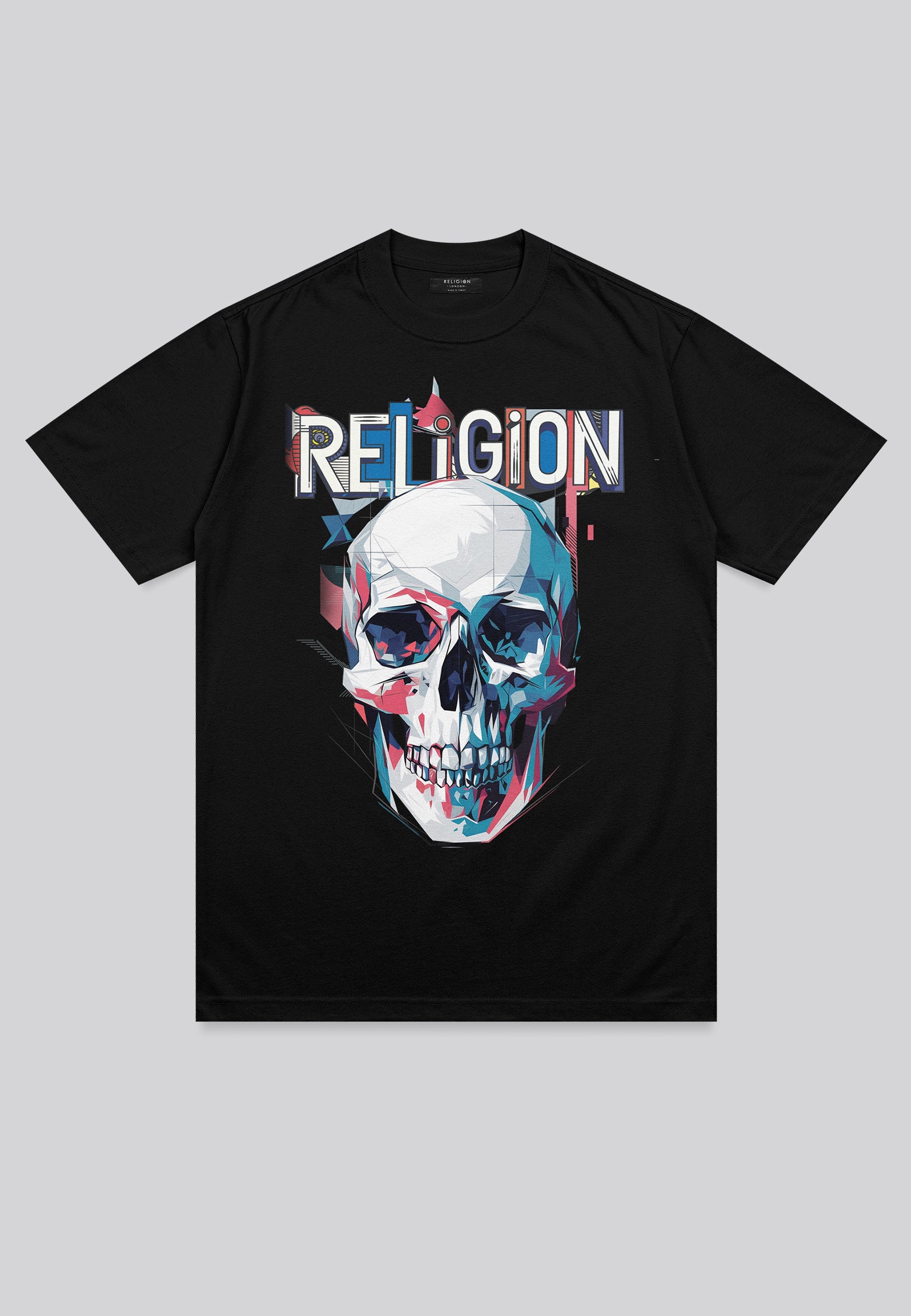 GEOMETRIC SKULL T-SHIRT BLACK