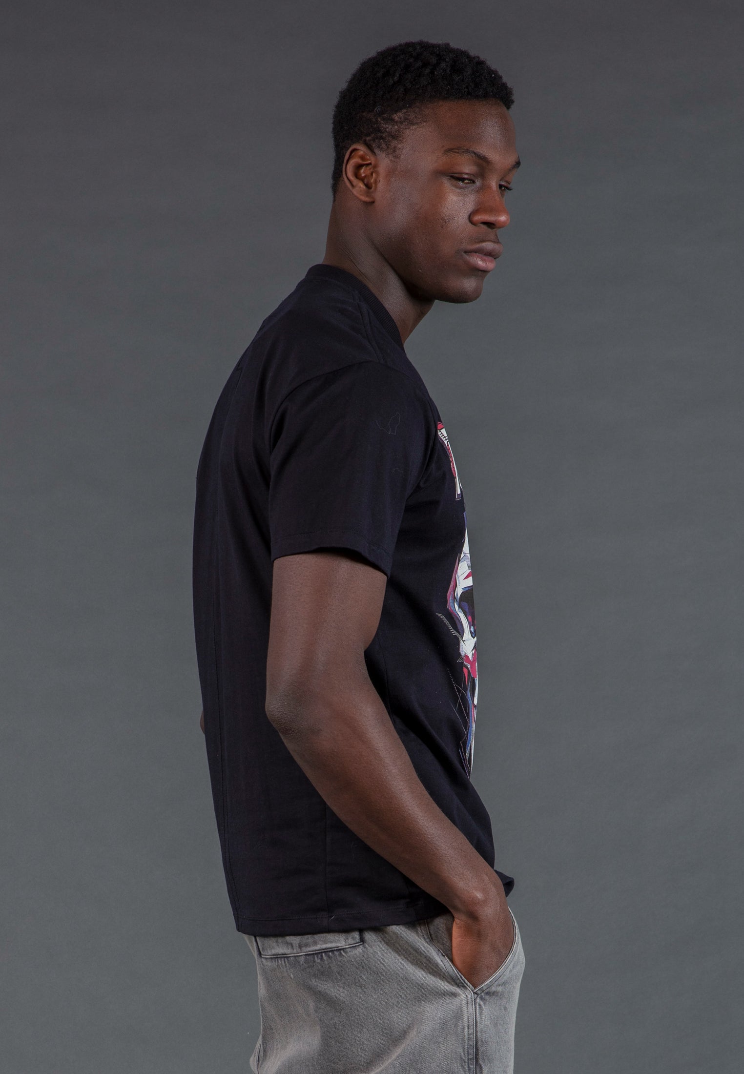 GEOMETRIC SKULL T-SHIRT BLACK