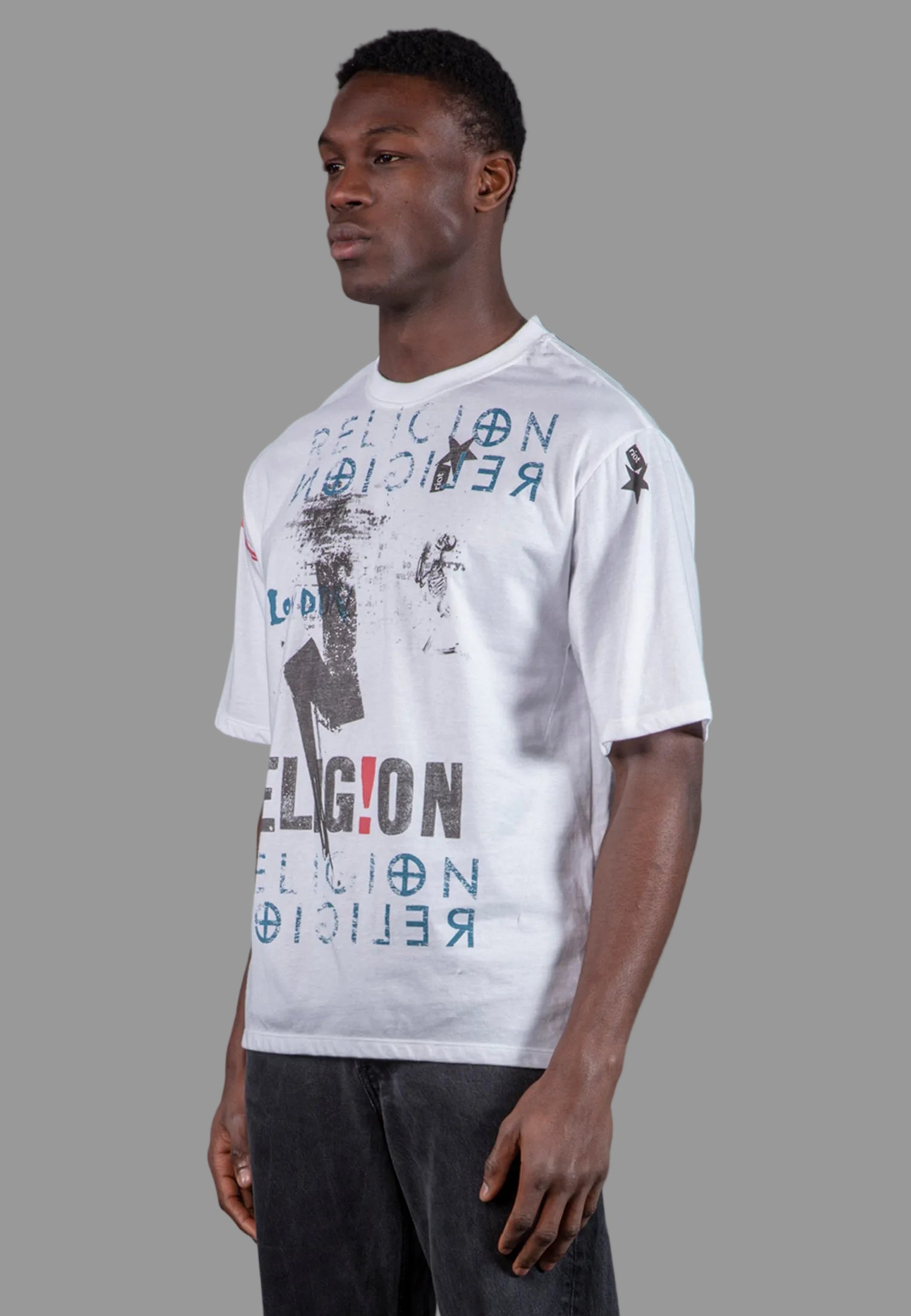 MONTAGE COLOUR T-SHIRT WHITE