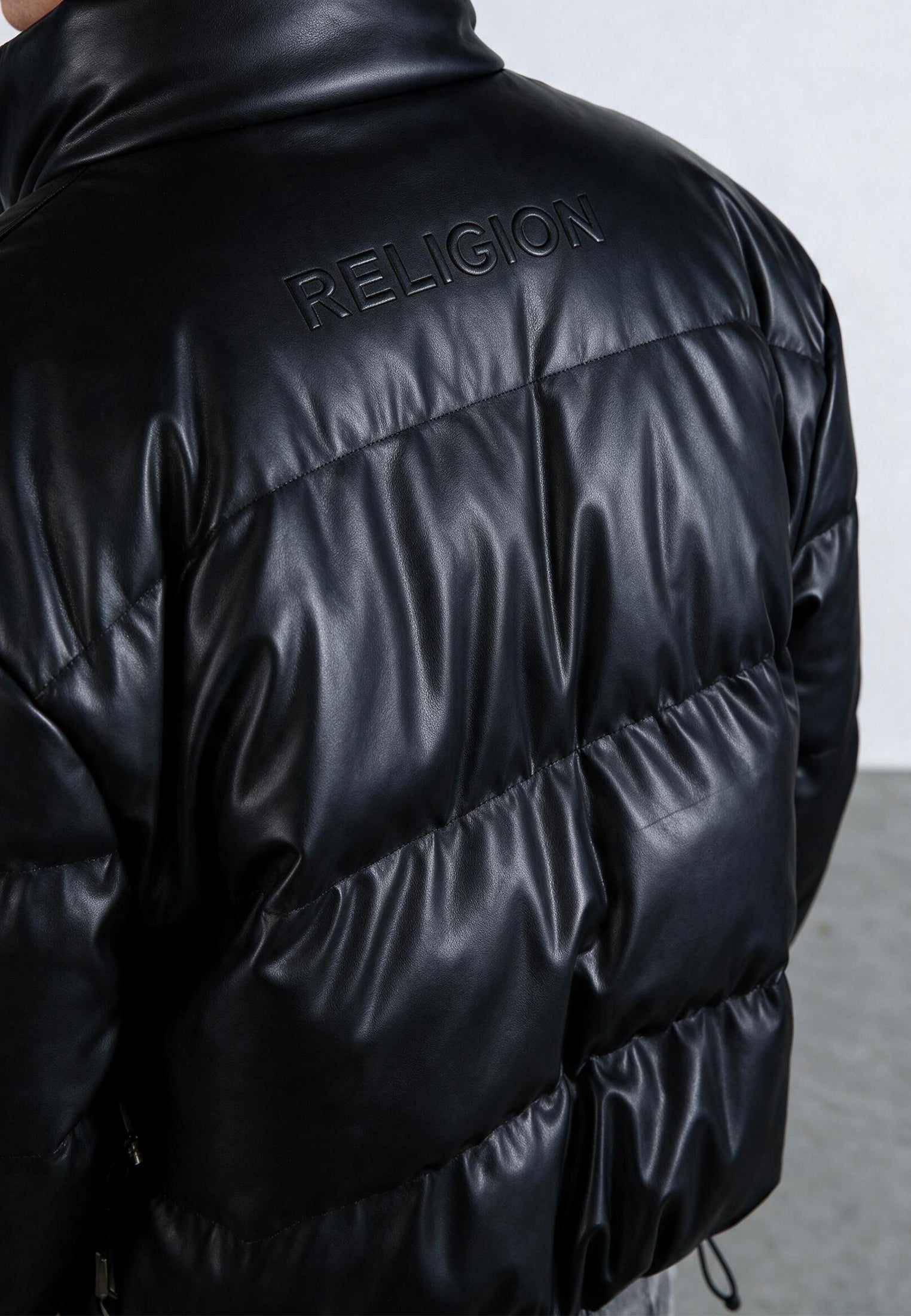 PU PUFFER JACKET BLACK