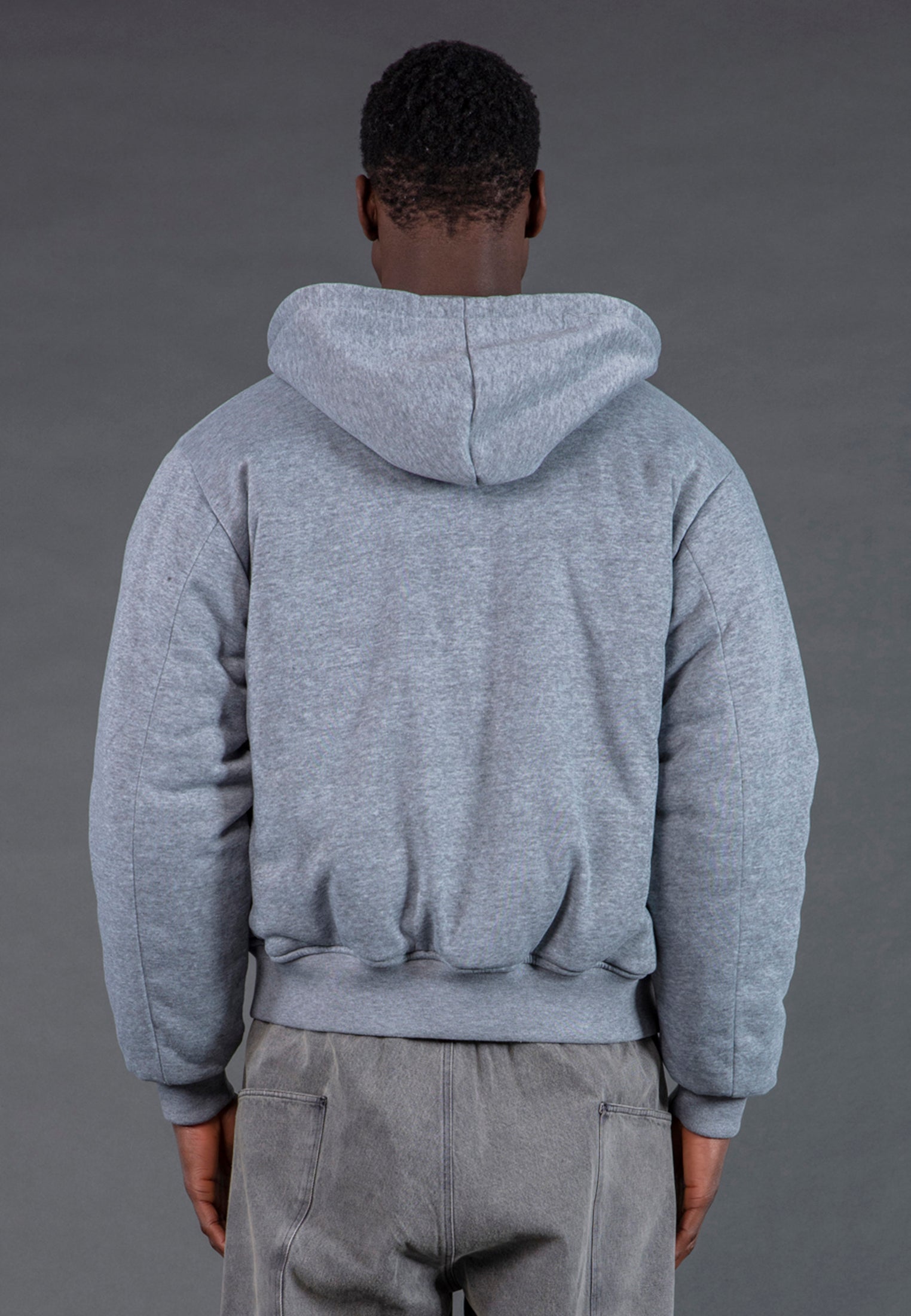 REVERSIBLE HOODED BOMBER BLACK