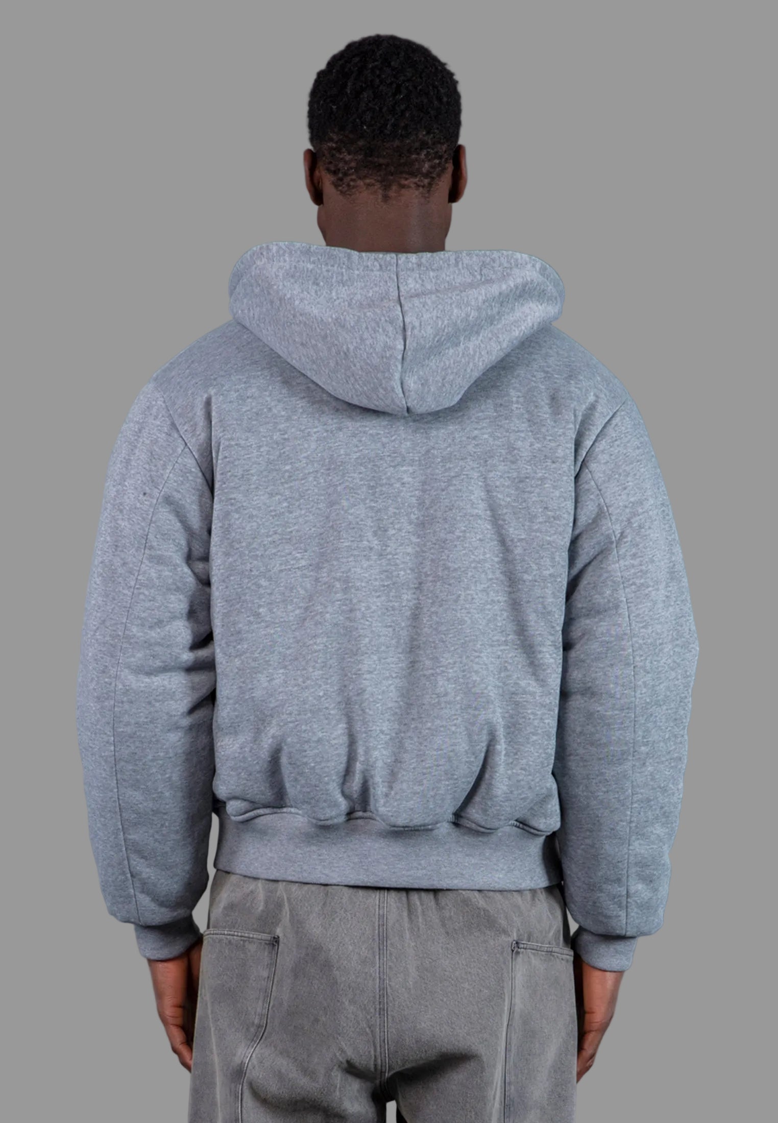 REVERSIBLE HOODED BOMBER BLACK