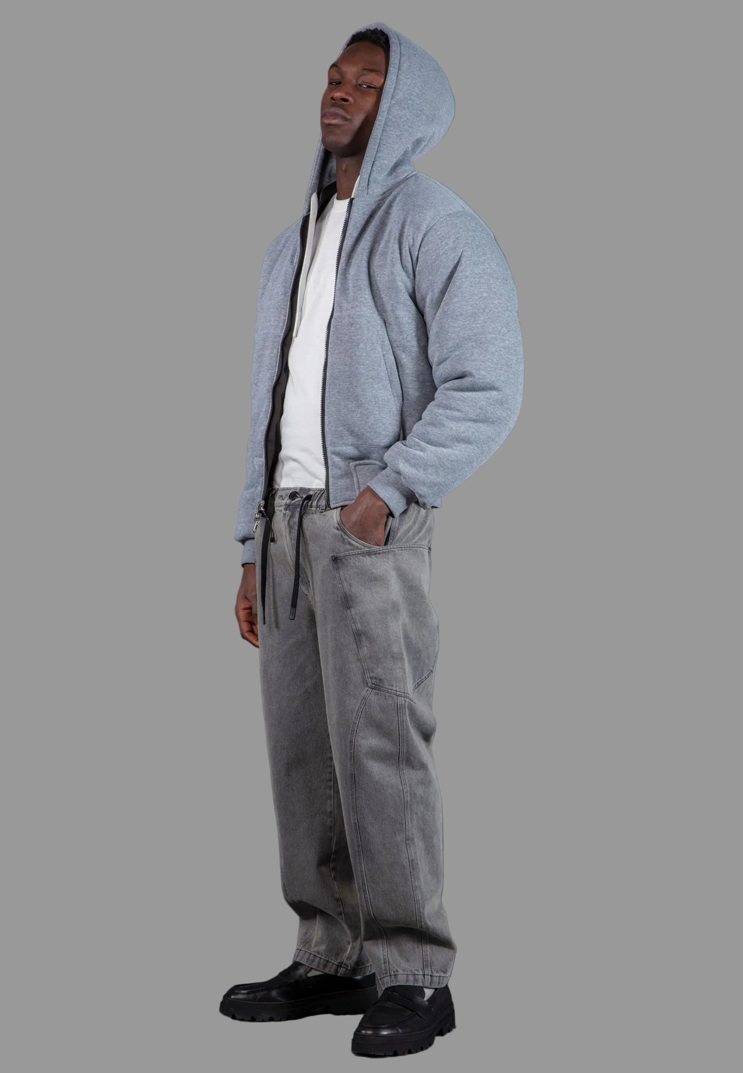 REVERSIBLE HOODED BOMBER BLACK