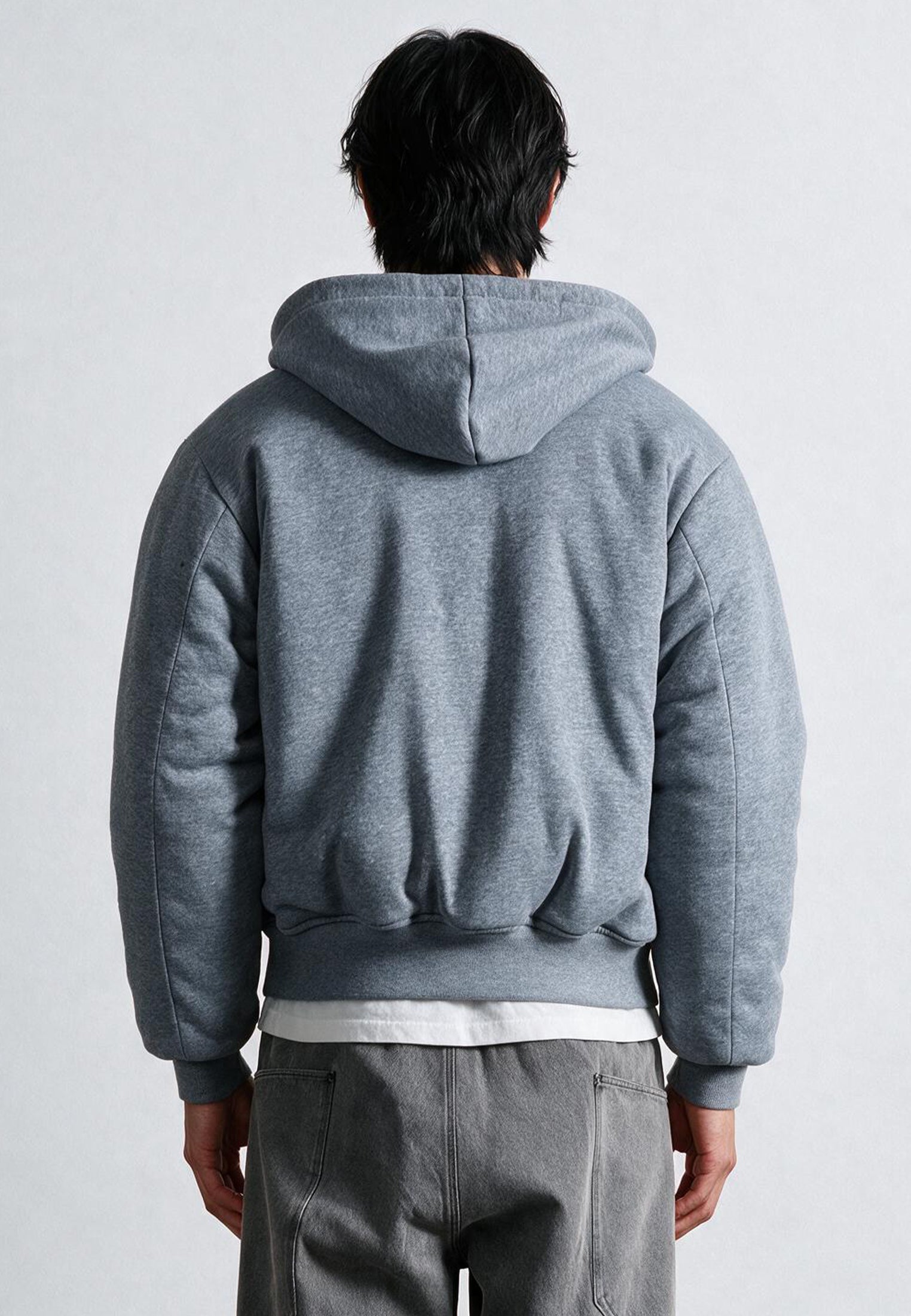 REVERSIBLE HOODED BOMBER BLACK