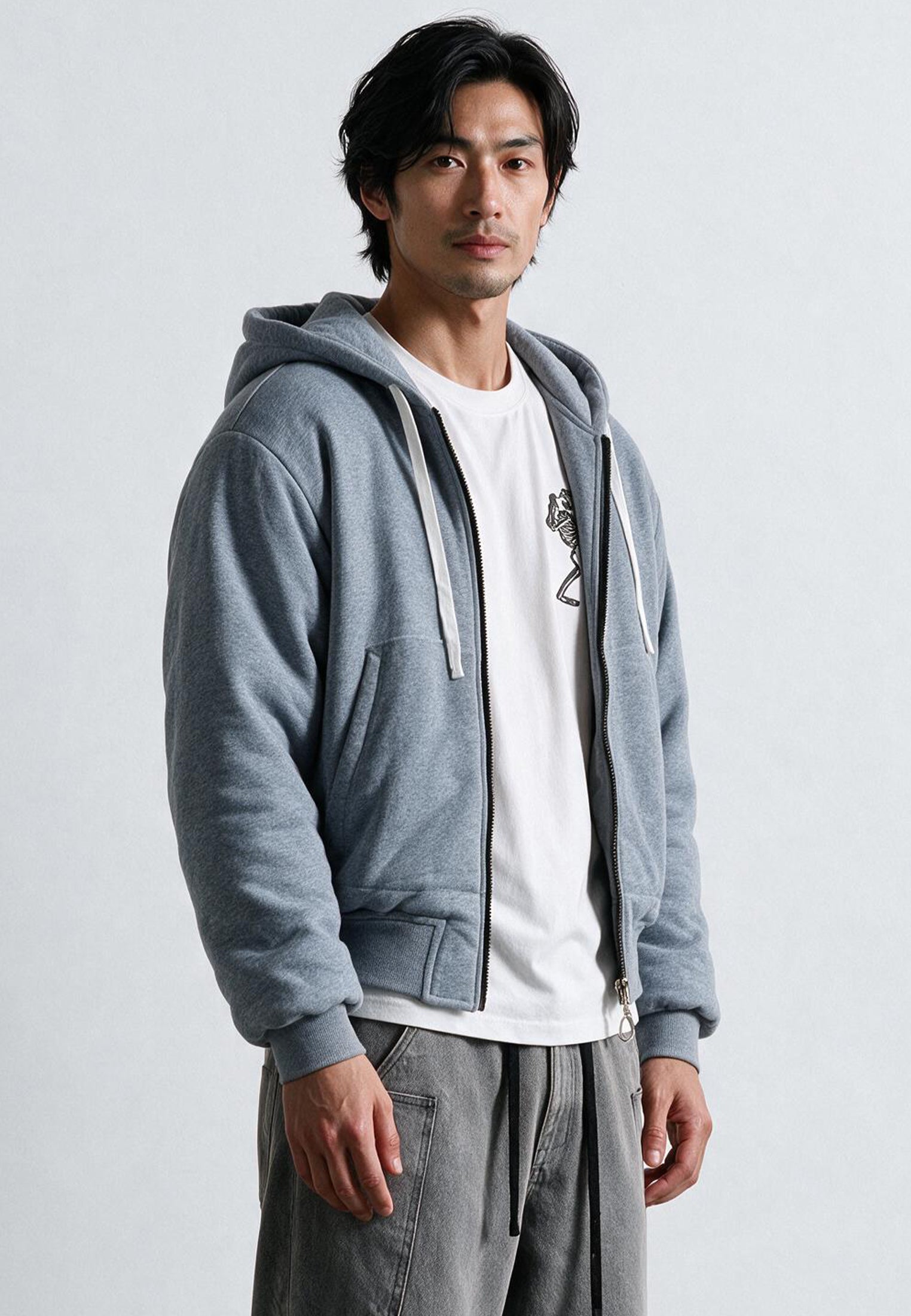 REVERSIBLE HOODED BOMBER BLACK