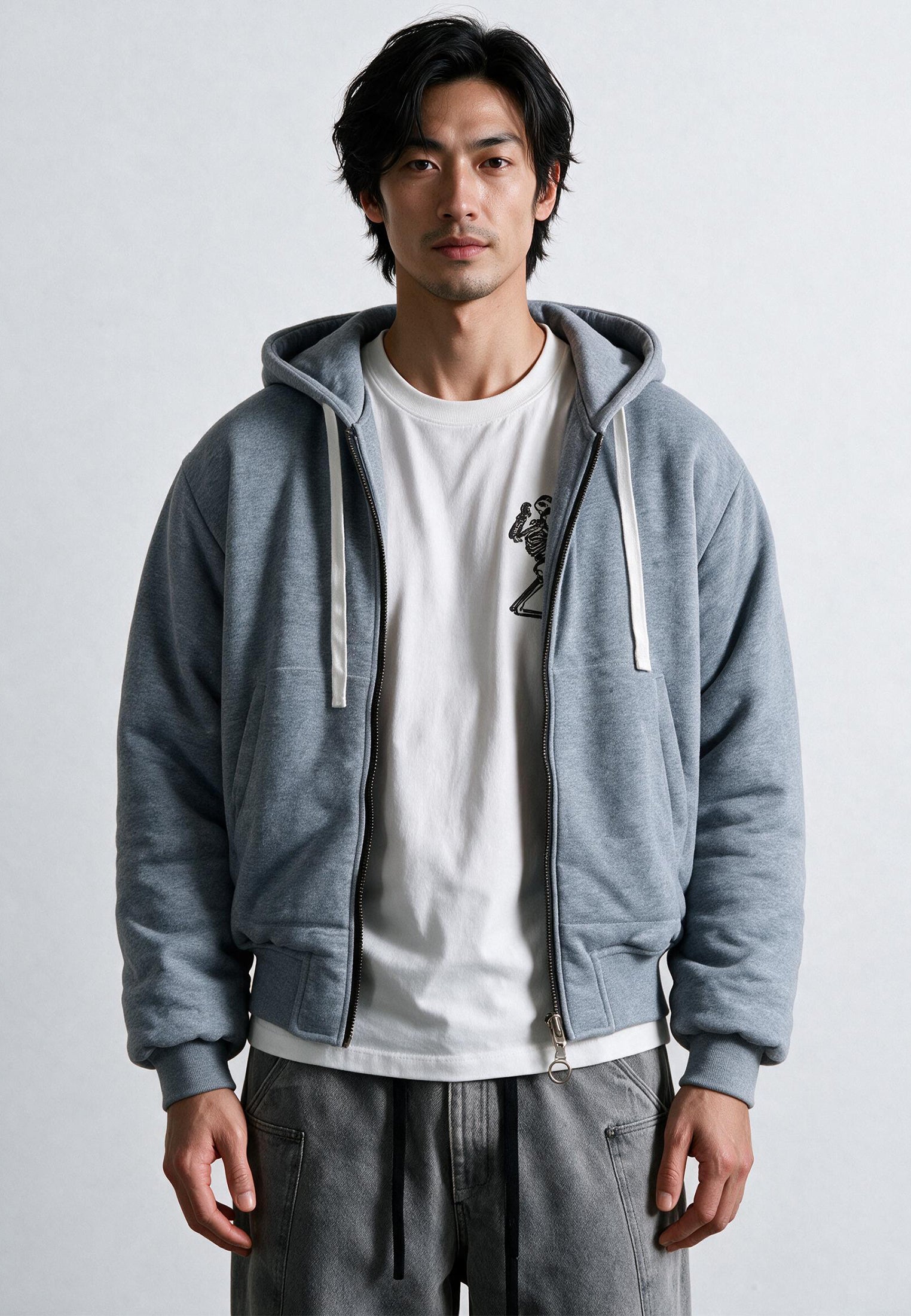 REVERSIBLE HOODED BOMBER BLACK