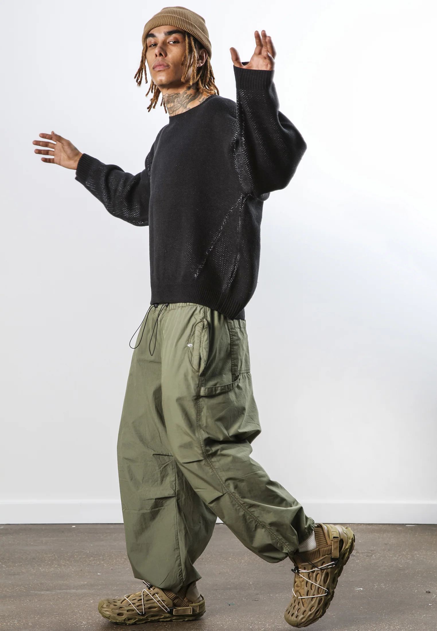 SKULL ANTARSIA KNIT BLACK