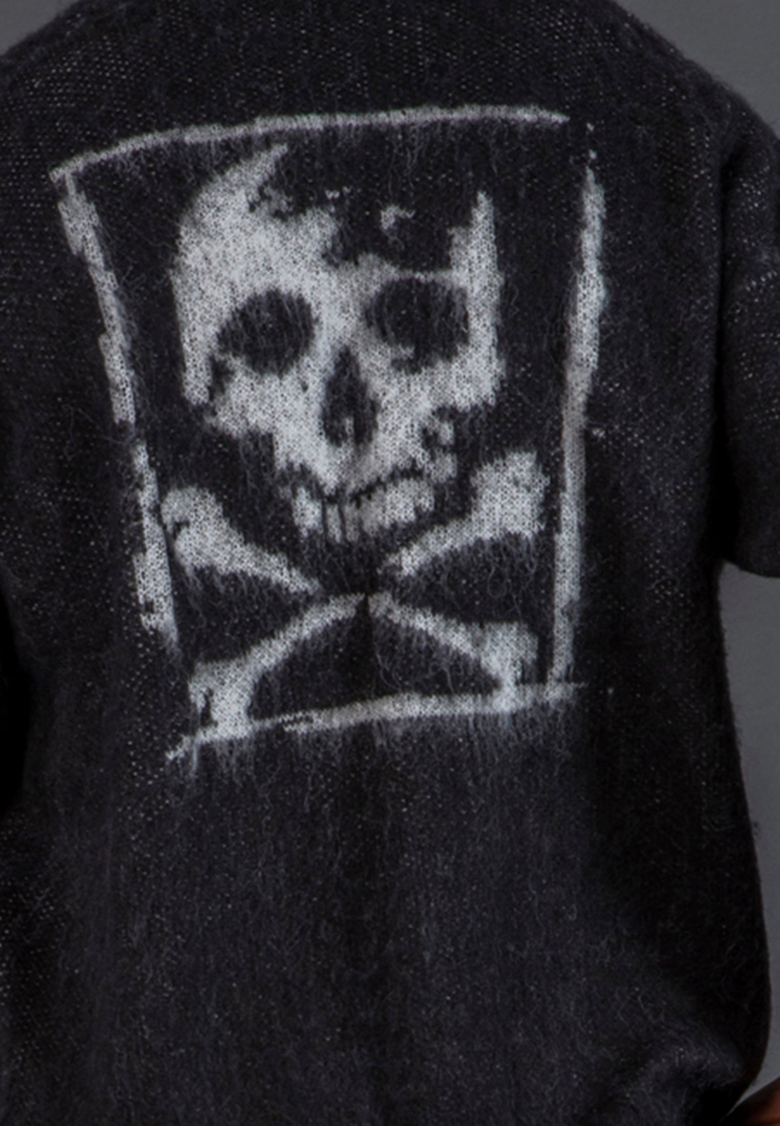 SKULL ANTARSIA KNIT BLACK