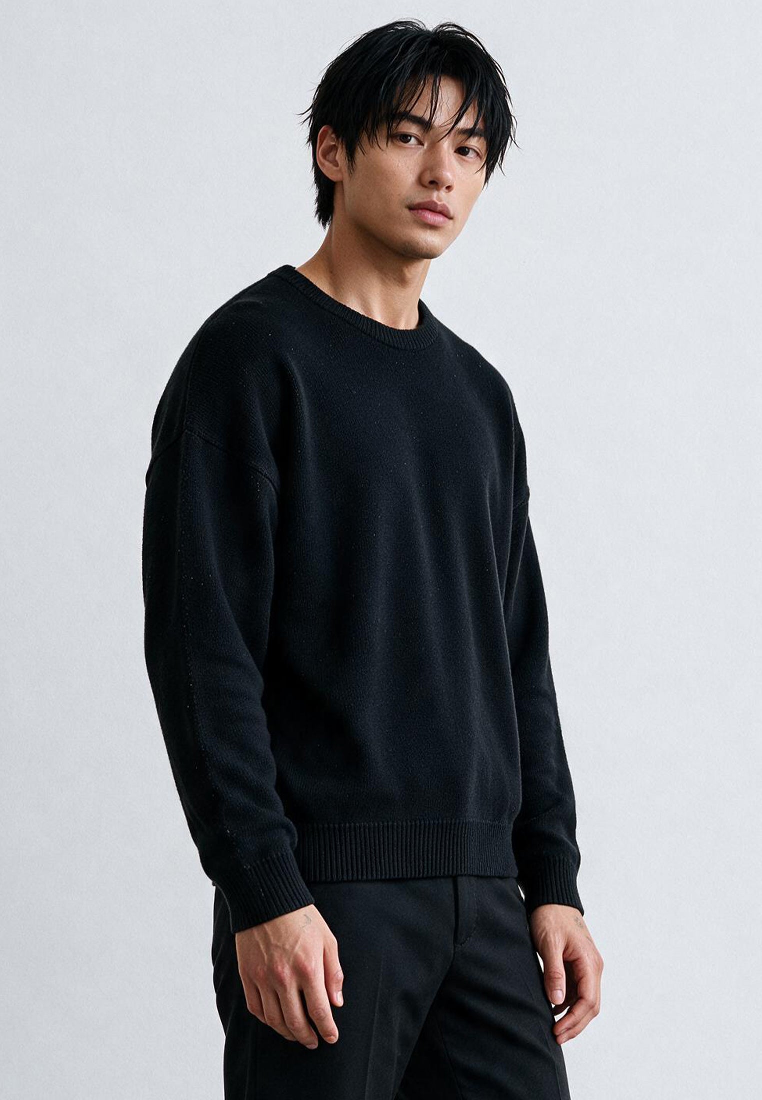 SKULL ANTARSIA KNIT BLACK