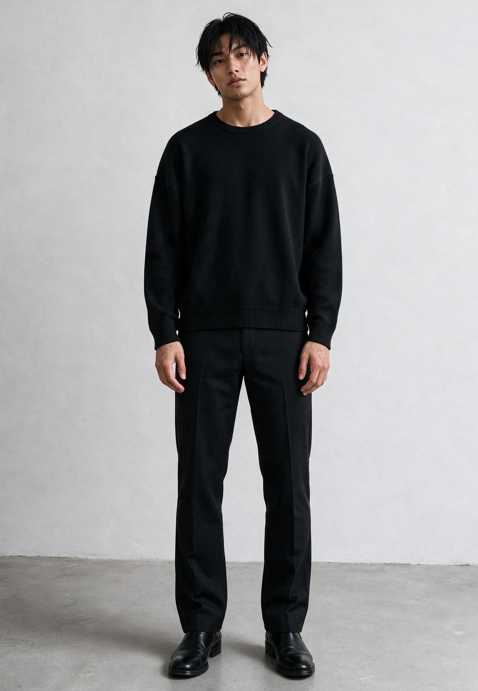 SKULL ANTARSIA KNIT BLACK