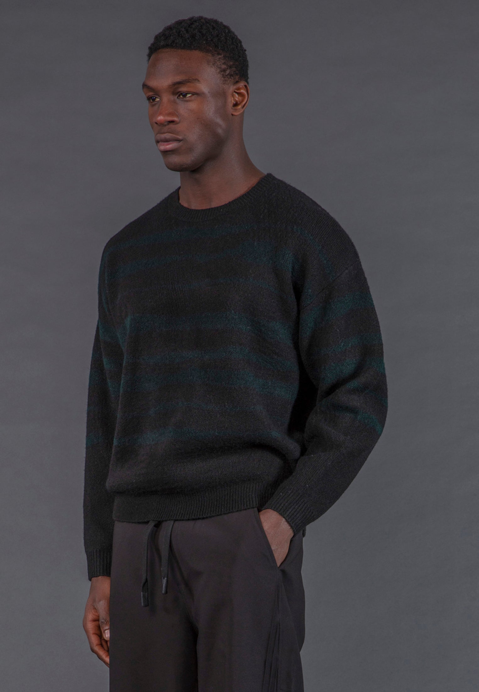 TRACK KNIT BLACK & GREEN