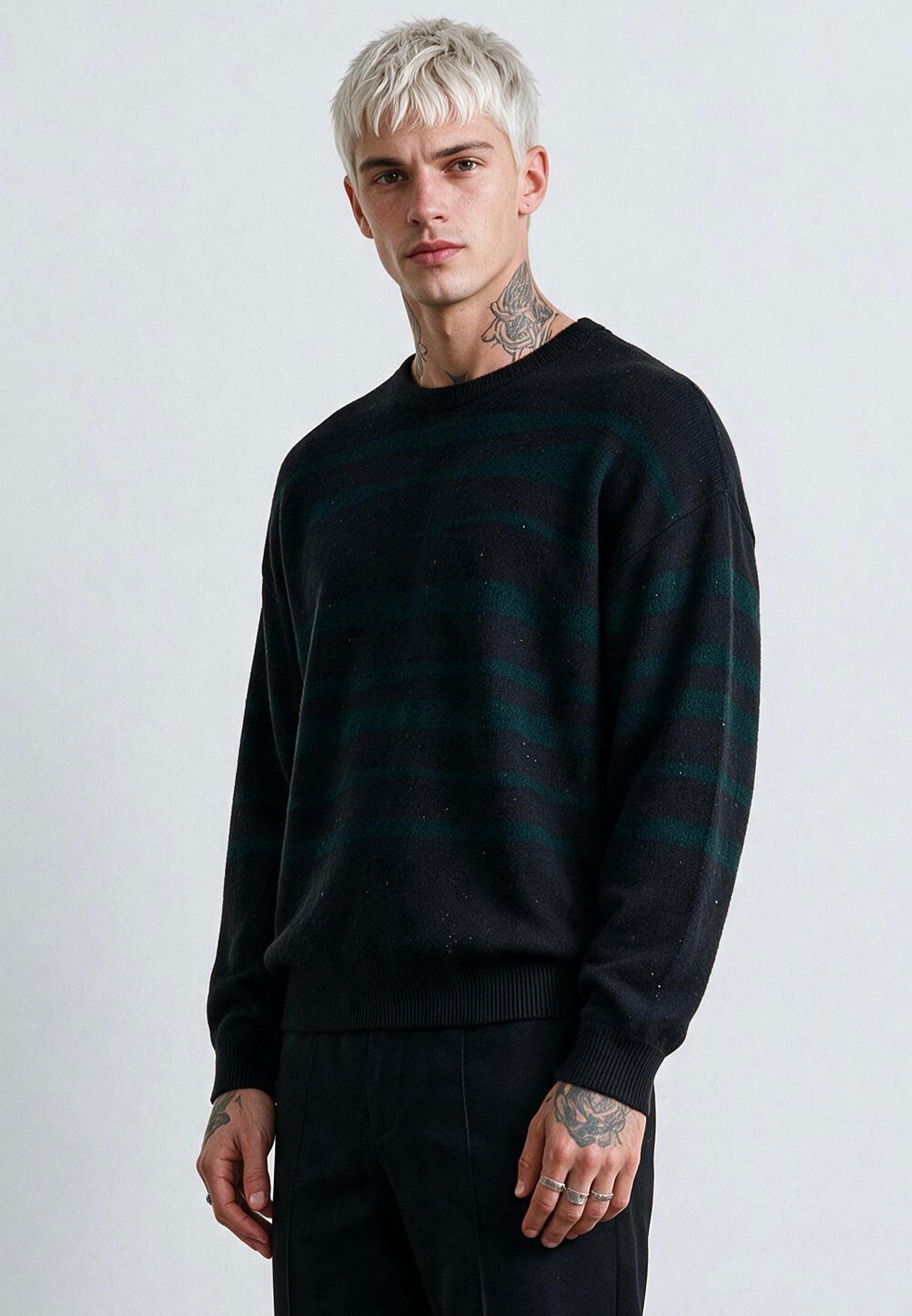 TRACK KNIT BLACK & GREEN