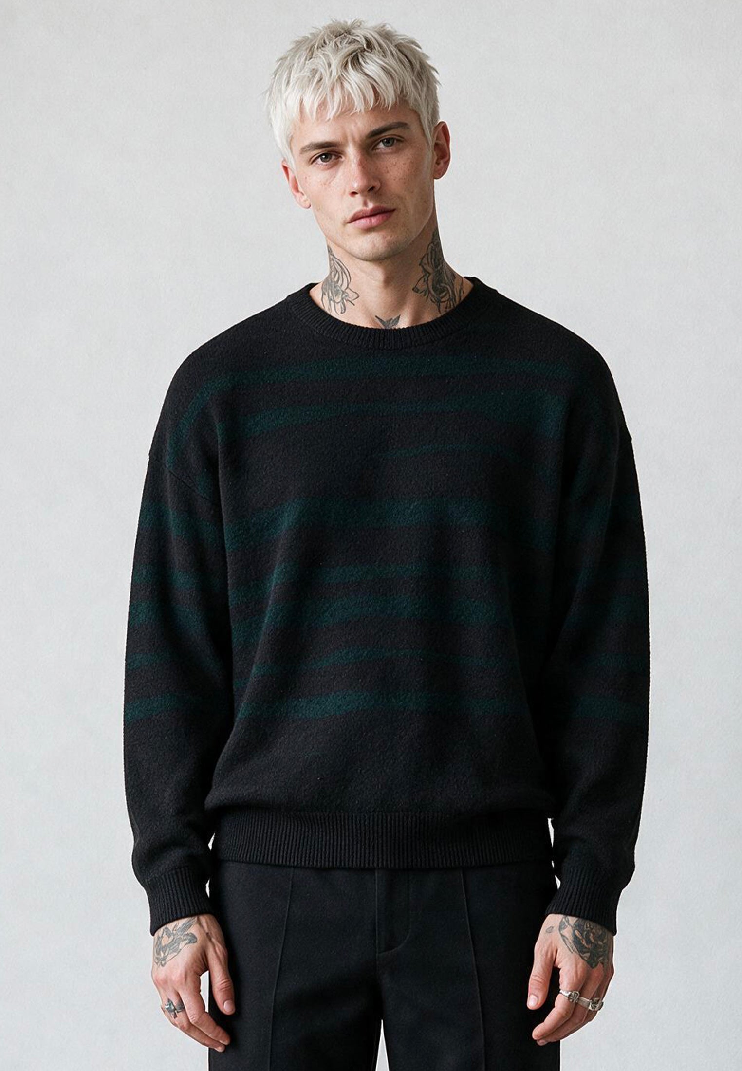 TRACK KNIT BLACK & GREEN