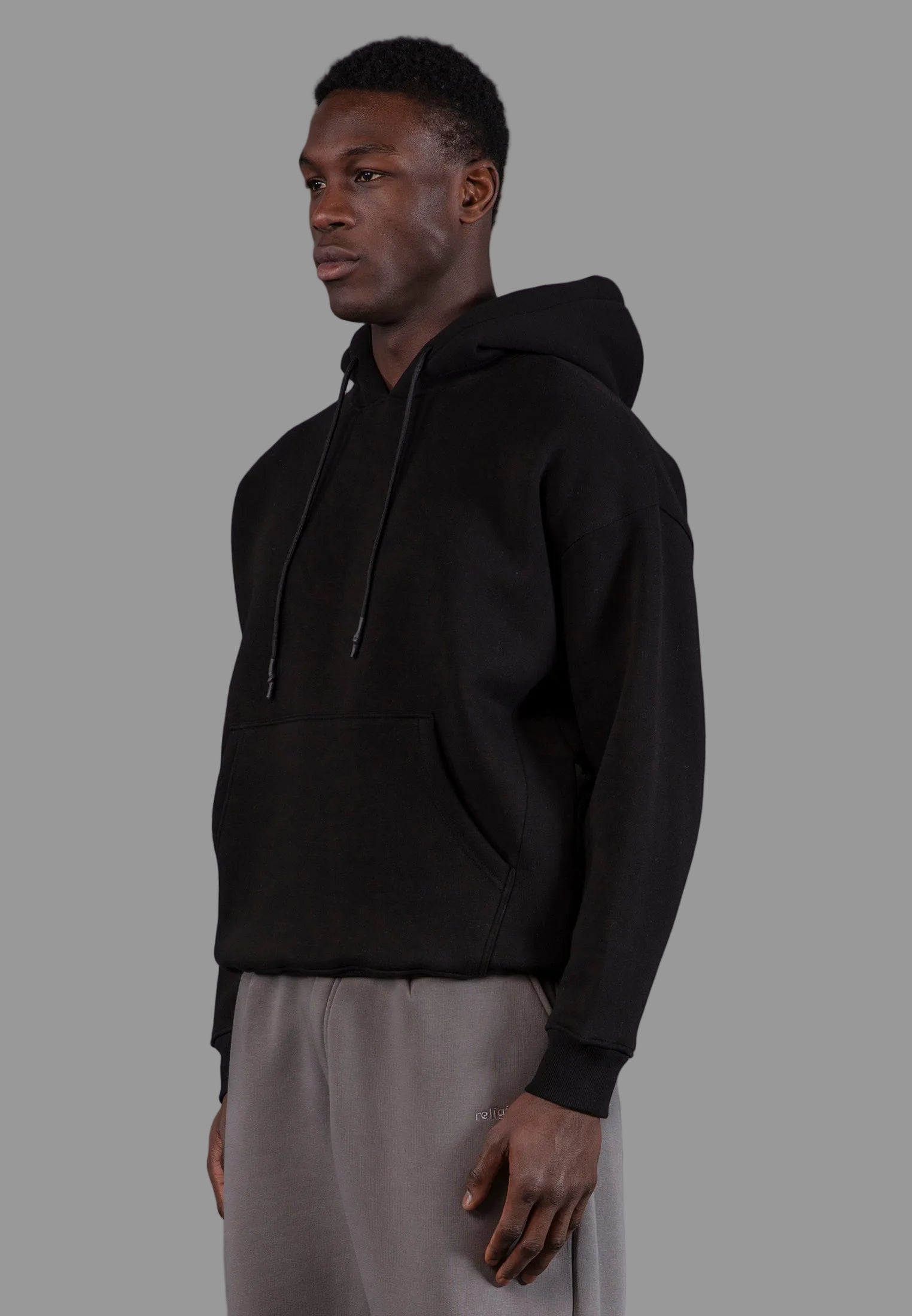 KNITTED RELIGION HOODIE BLACK