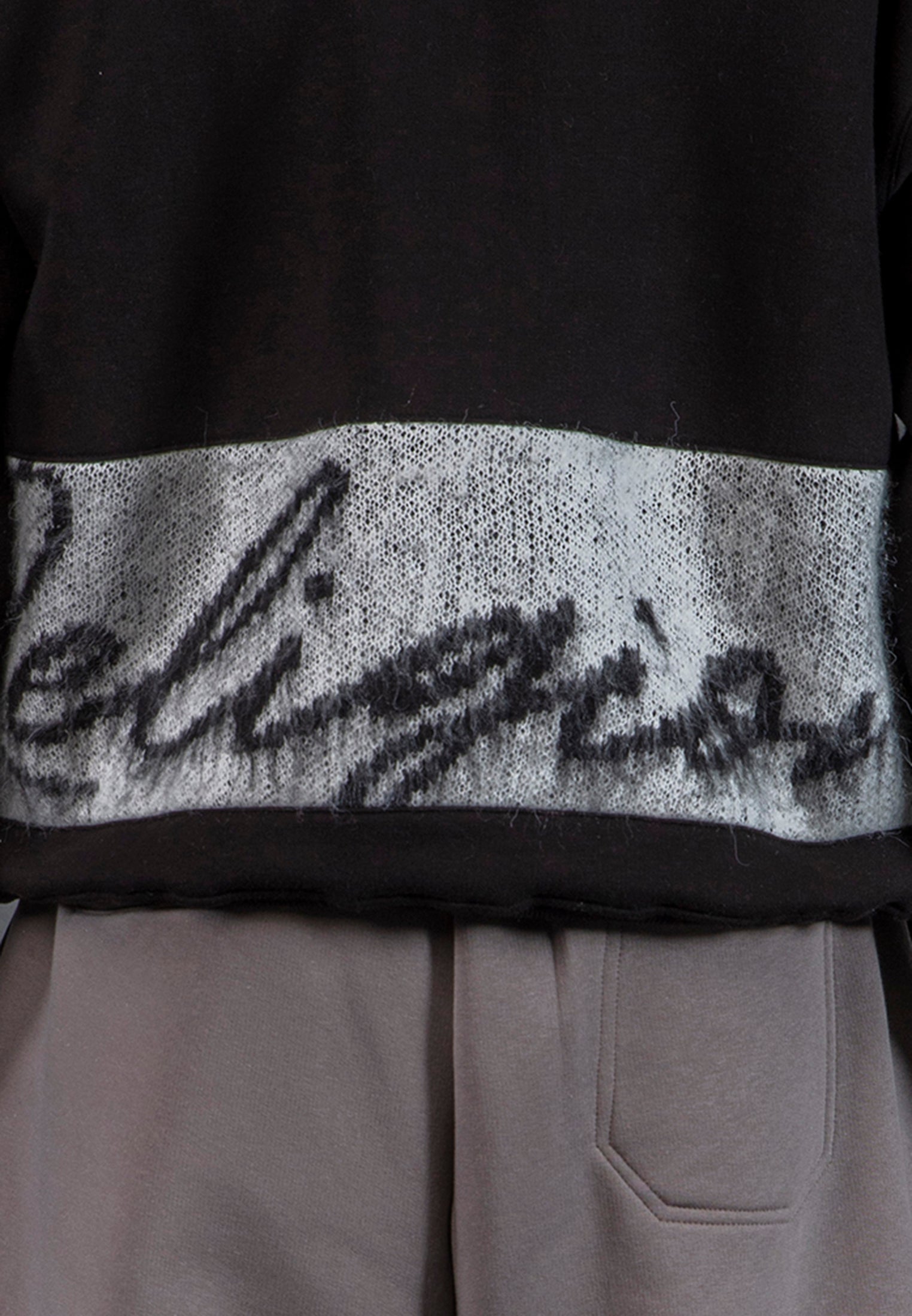KNITTED RELIGION HOODIE BLACK
