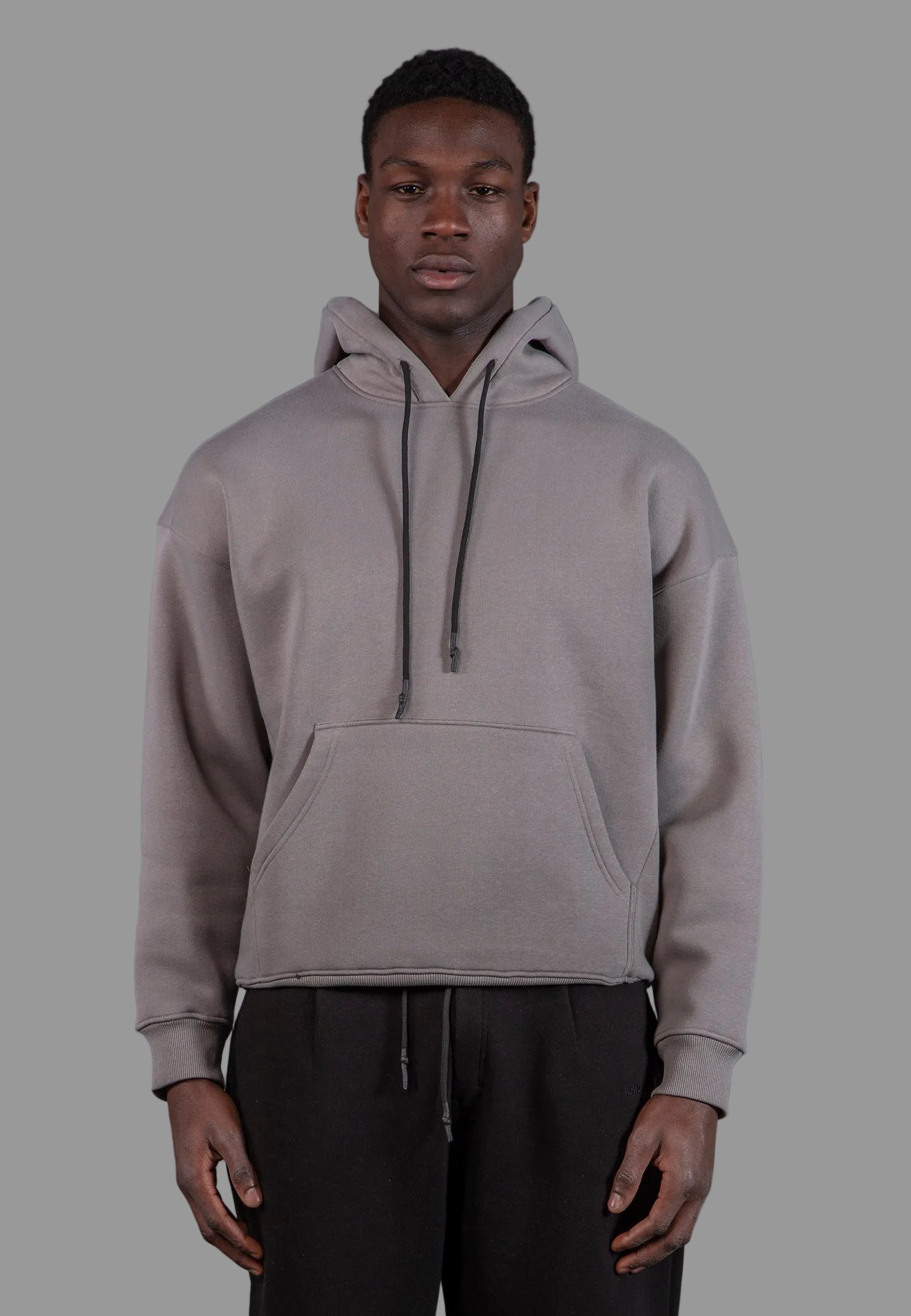 KNITTED RELIGION HOODIE CEMENT GREY