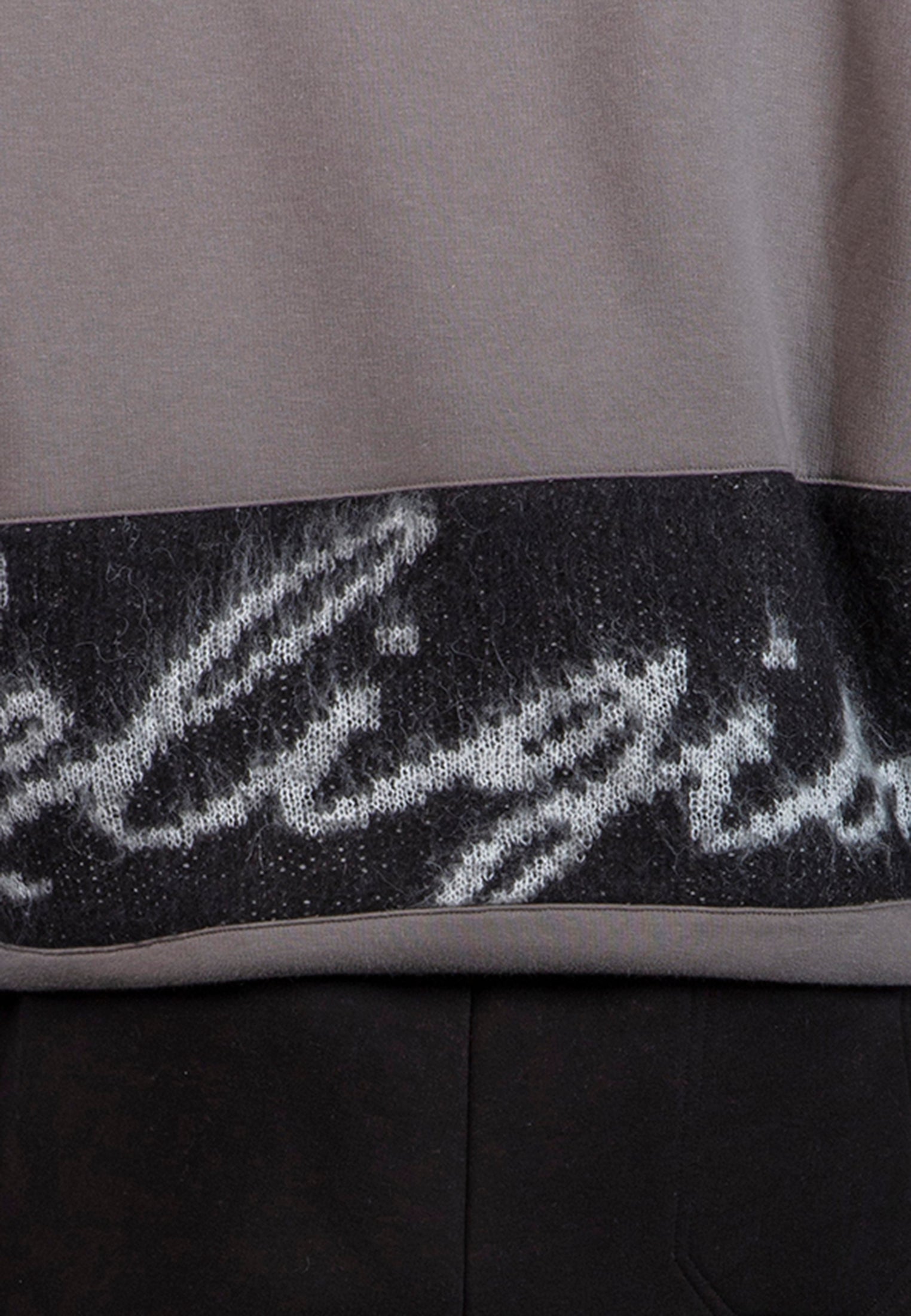 KNITTED RELIGION HOODIE CEMENT GREY