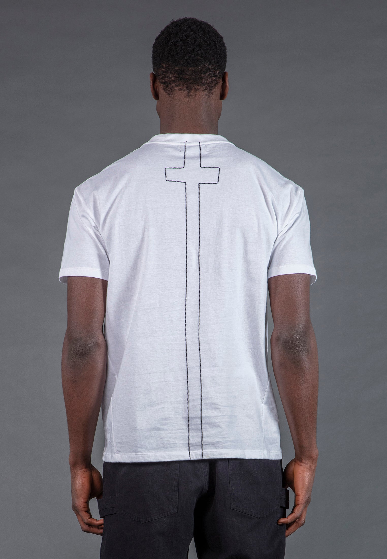 PRAYING SKELETON CUBISM T-SHIRT WHITE