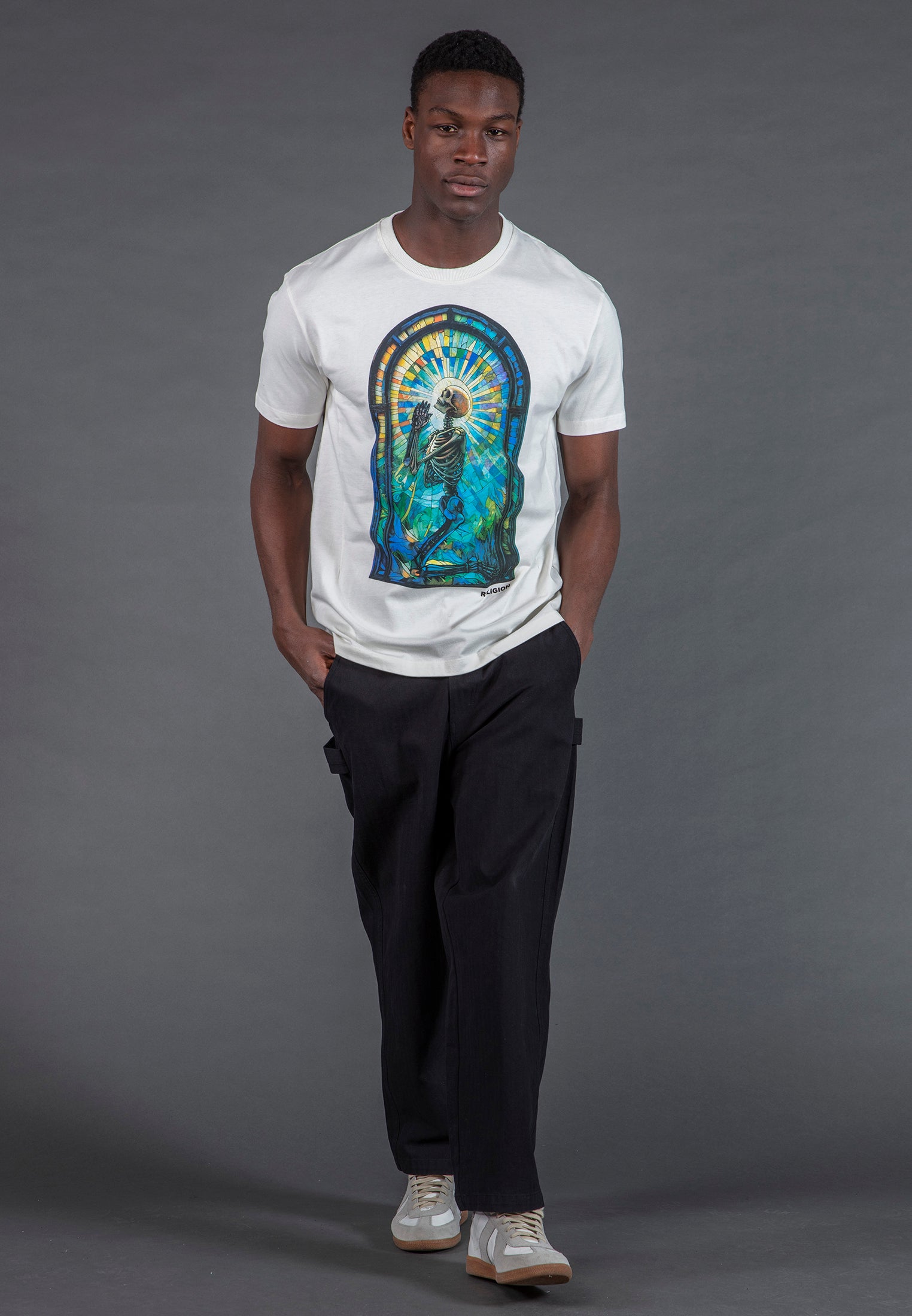 PRAYING PSYCHEDELIC T-SHIRT WHITE