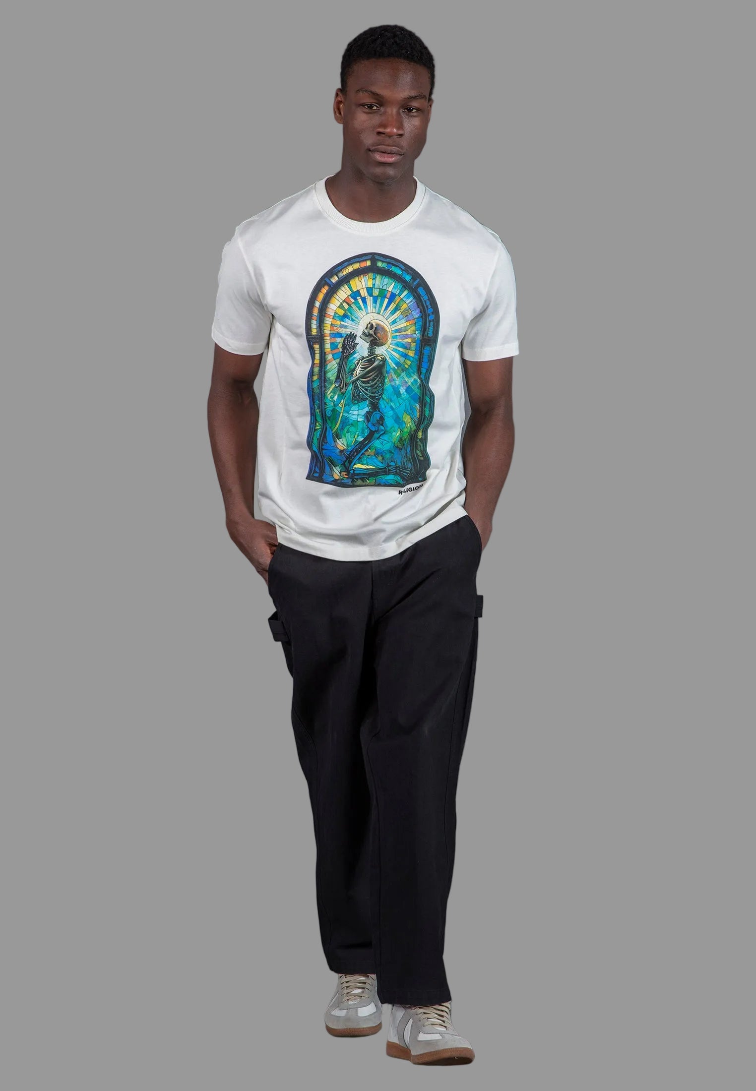 PRAYING PSYCHEDELIC T-SHIRT WHITE