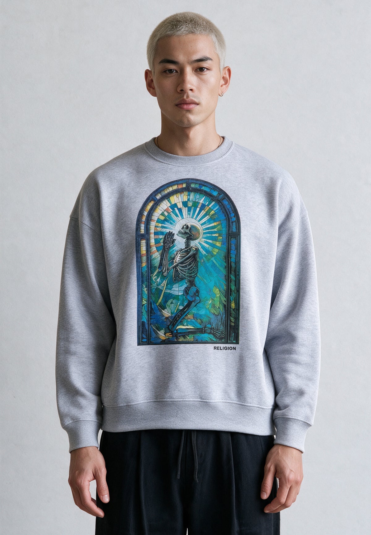 PSYCHEDELIC SWEAT LIGHT GREY MARL