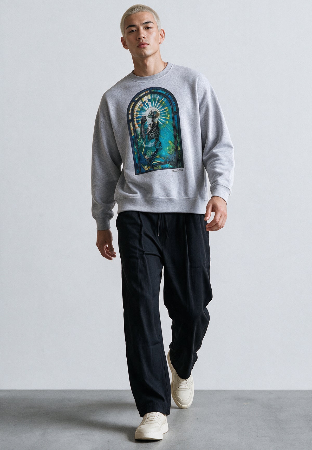 PSYCHEDELIC SWEAT LIGHT GREY MARL
