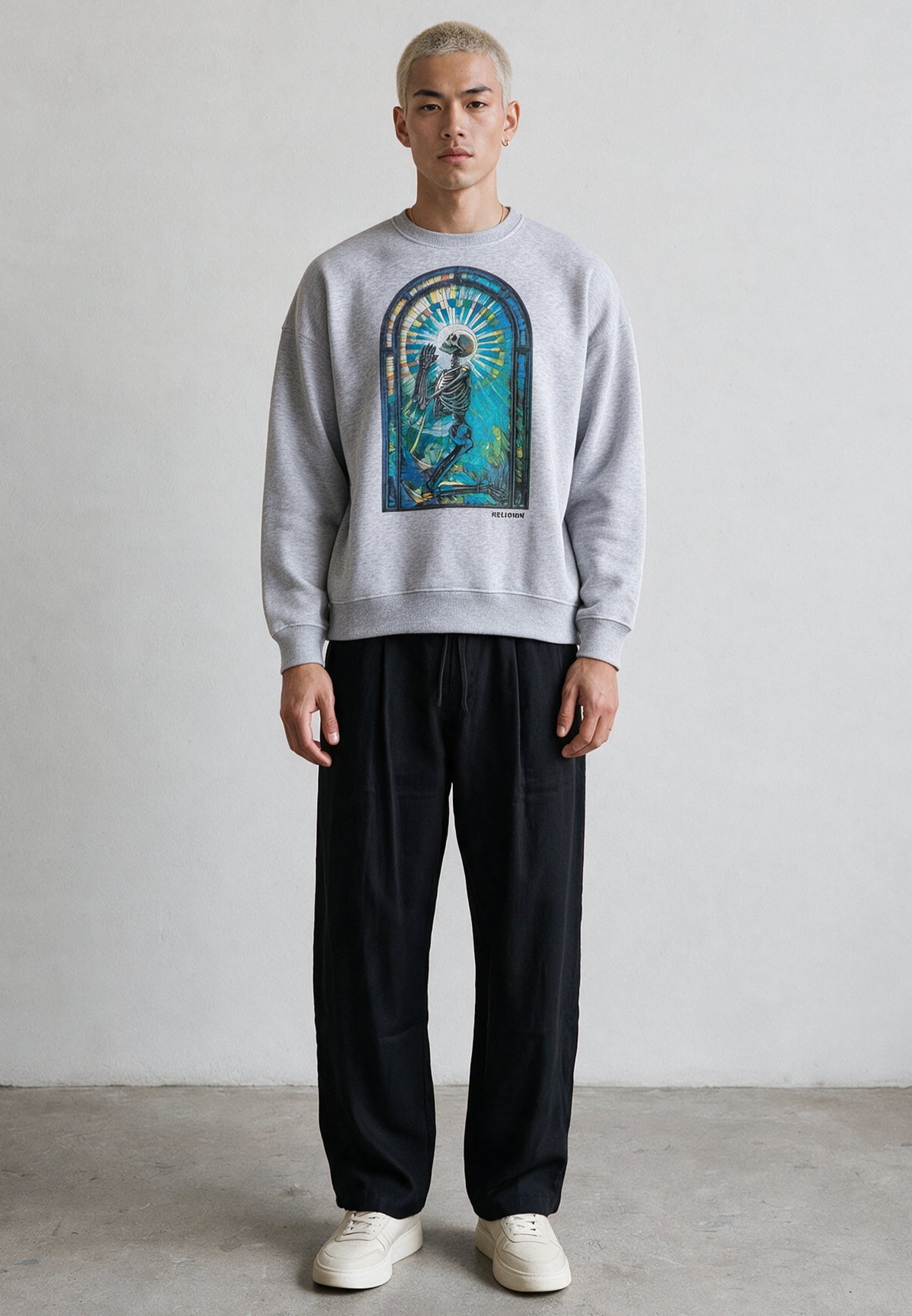 PSYCHEDELIC SWEAT LIGHT GREY MARL