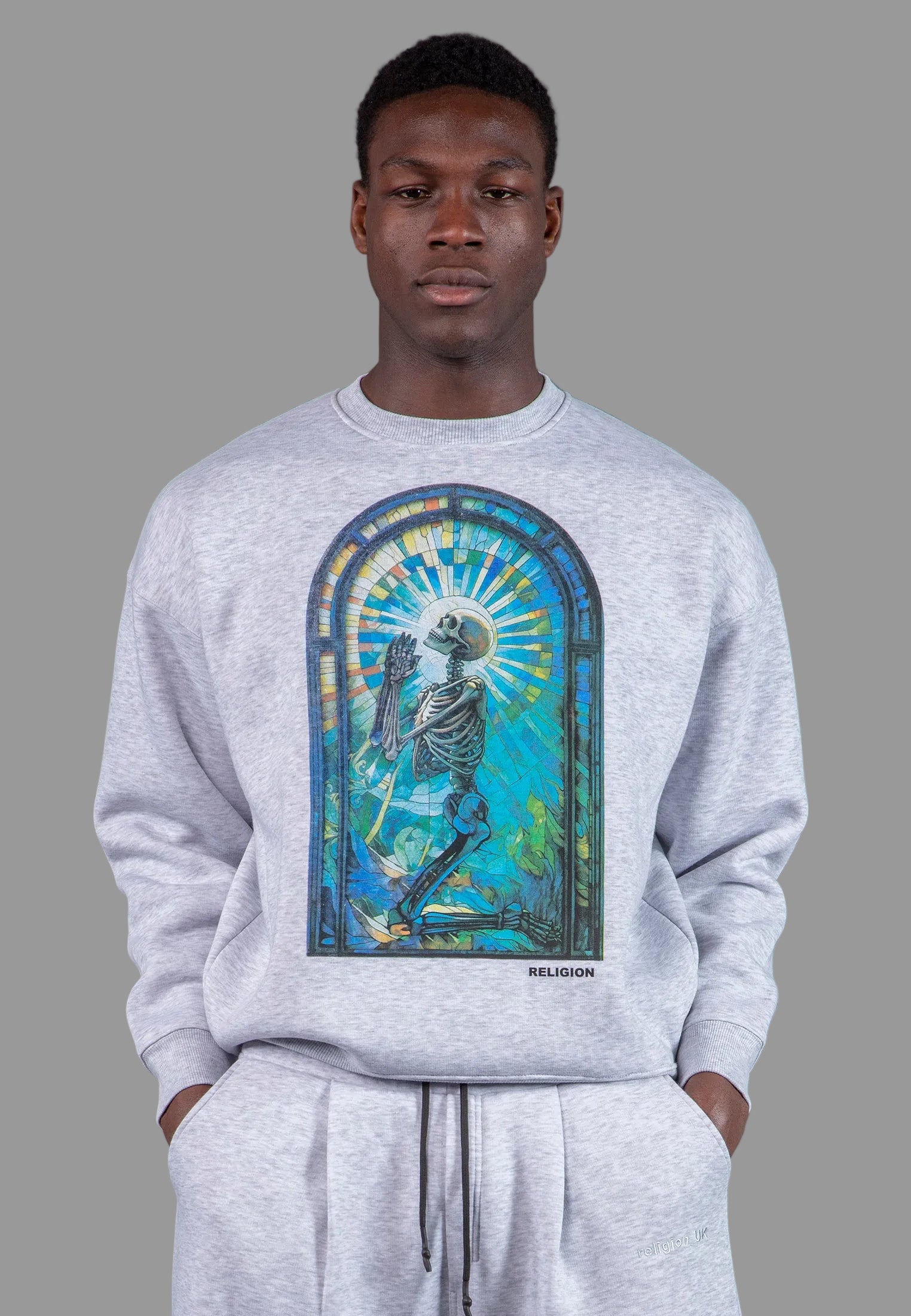 PSYCHEDELIC SWEAT LIGHT GREY MARL