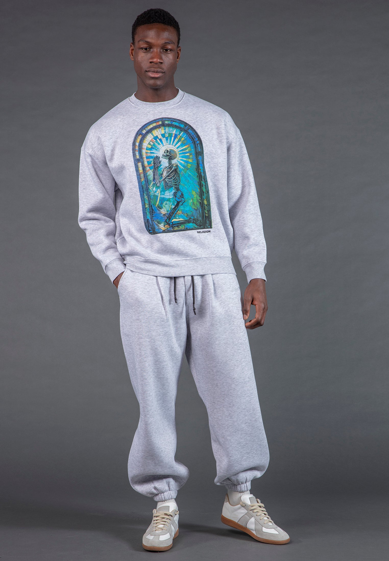 PSYCHEDELIC SWEAT LIGHT GREY MARL