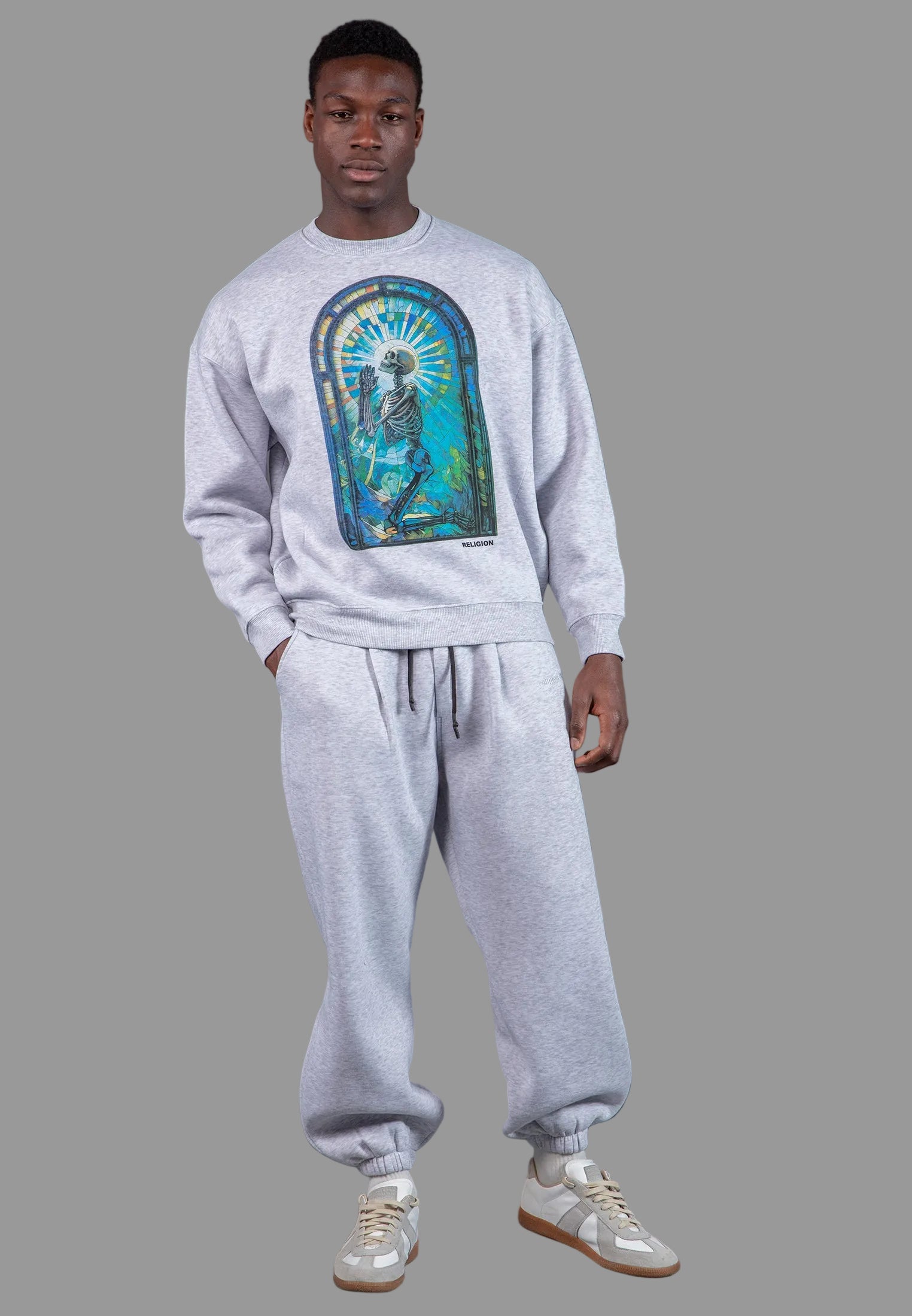 PSYCHEDELIC SWEAT LIGHT GREY MARL