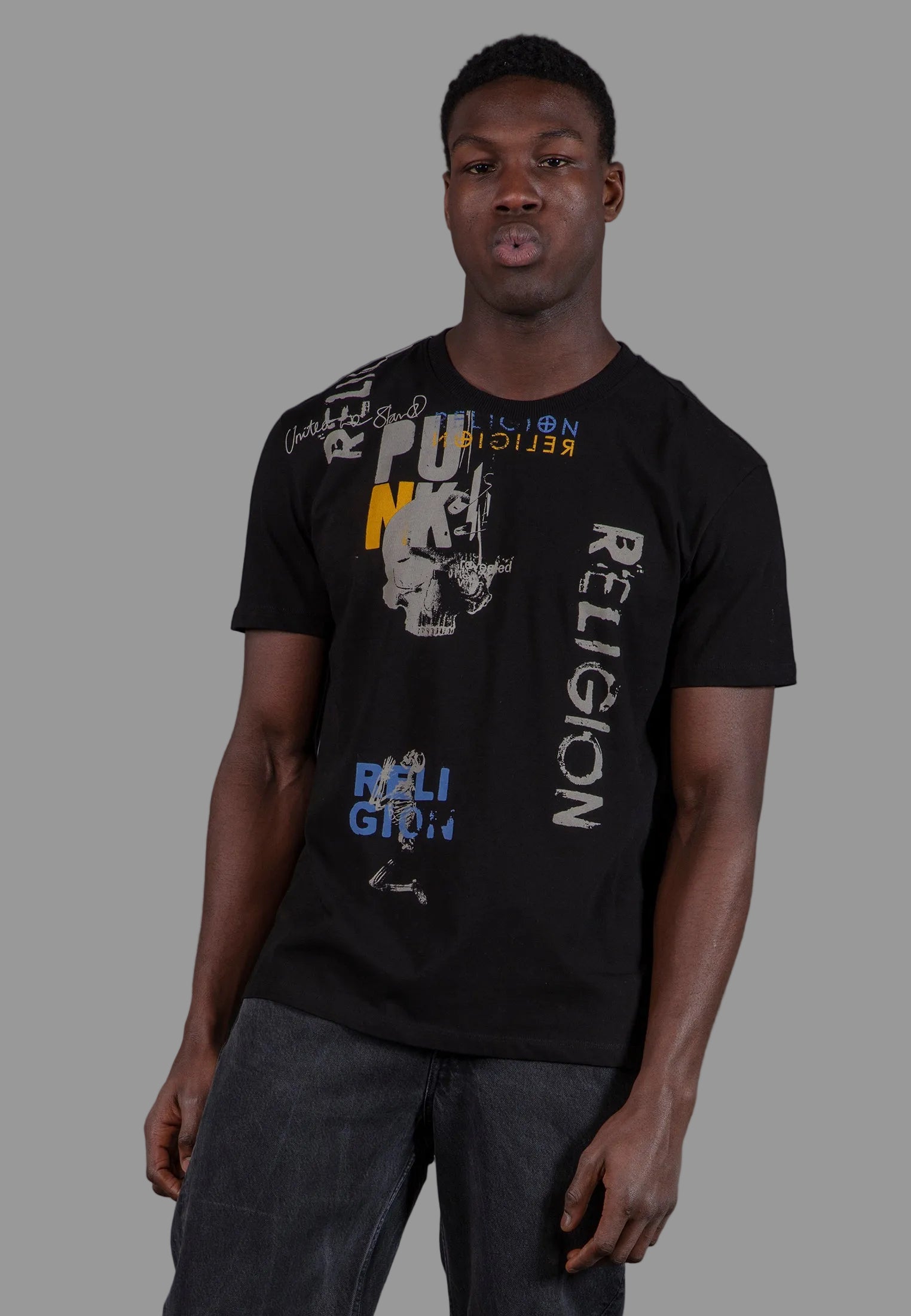 PUNK COLOUR T-SHIRT BLACK