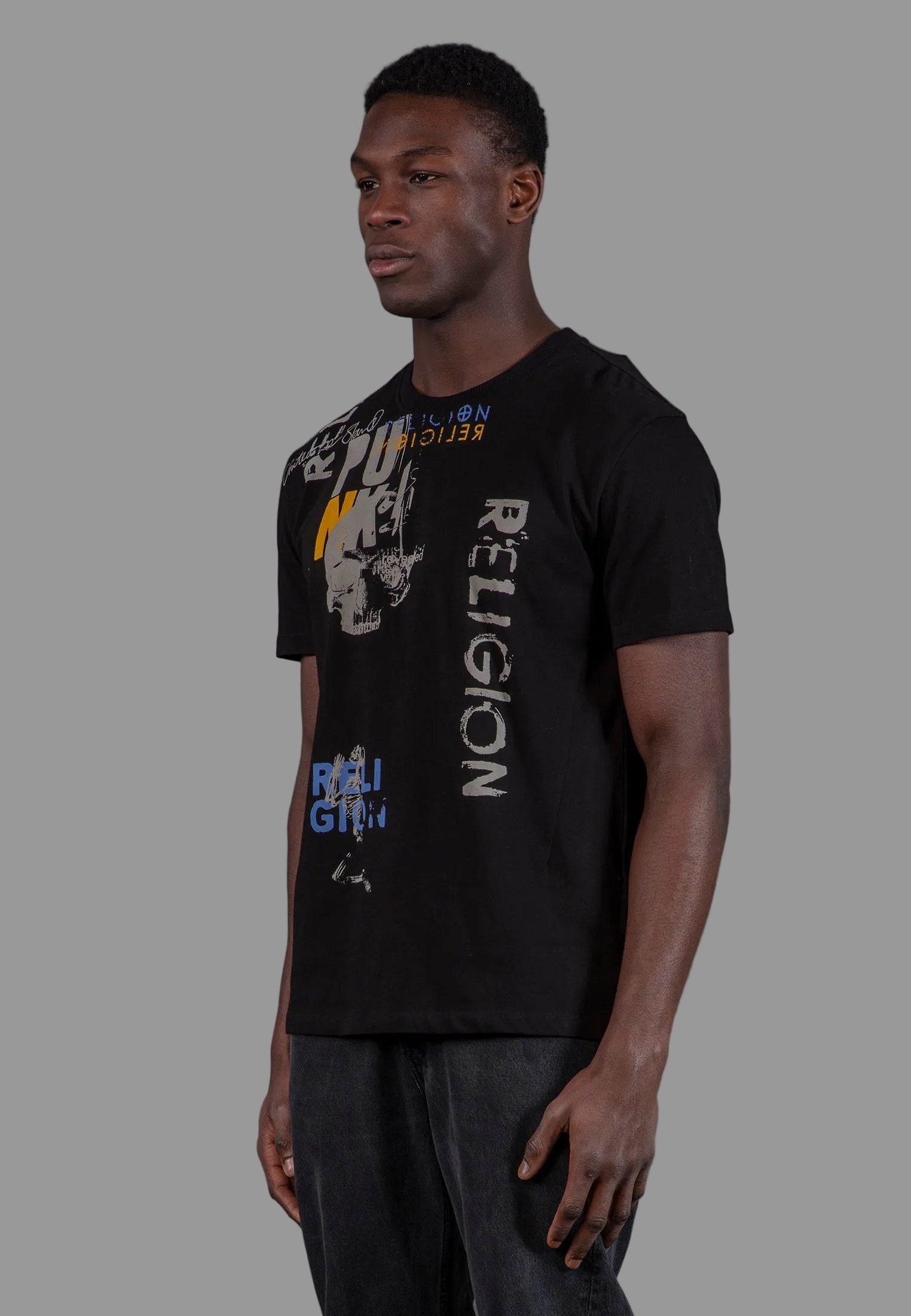 PUNK COLOUR T-SHIRT BLACK