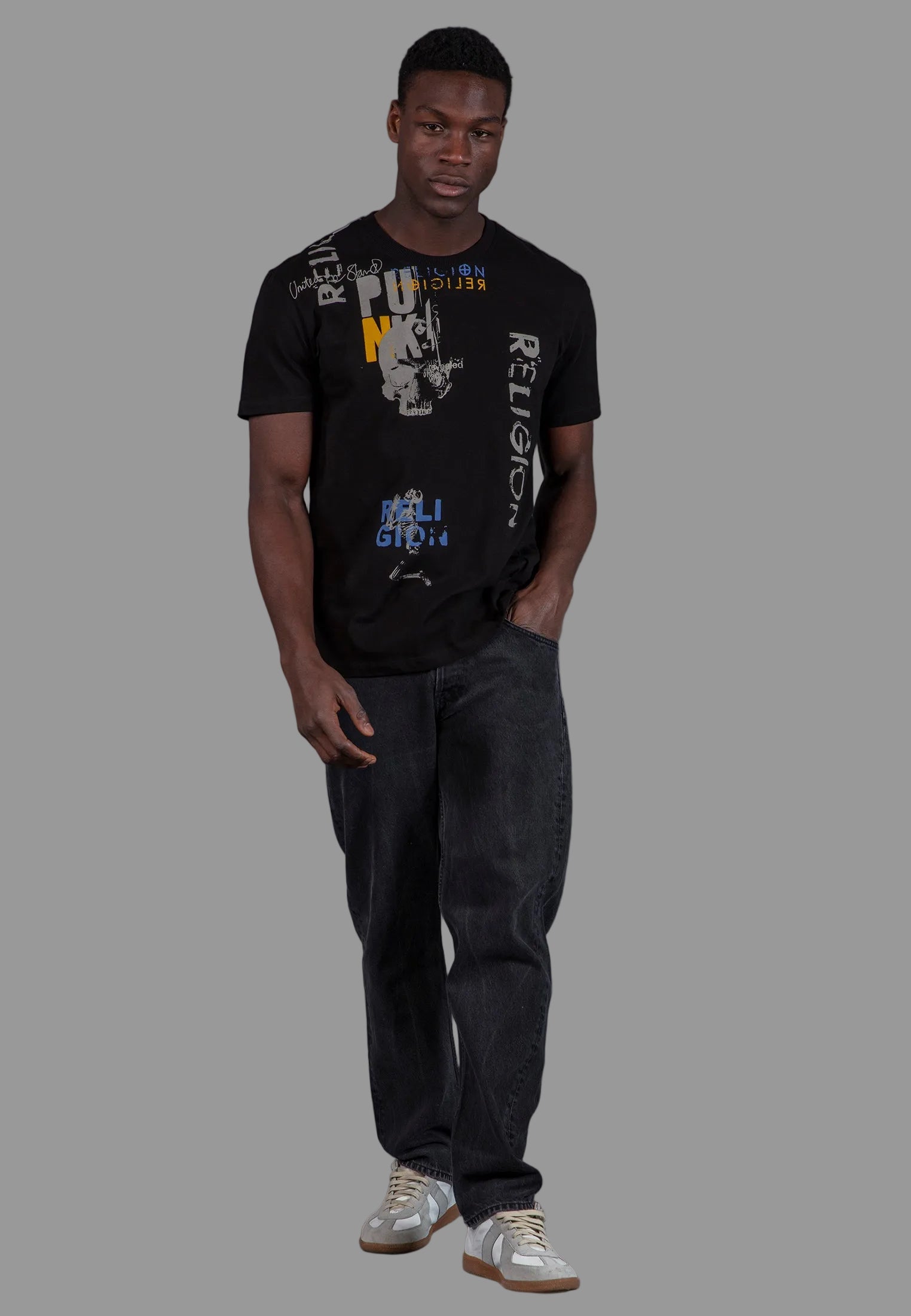 PUNK COLOUR T-SHIRT BLACK