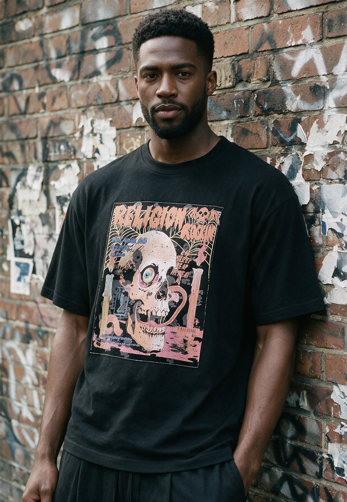RELIGION ROCKING T-SHIRT BLACK