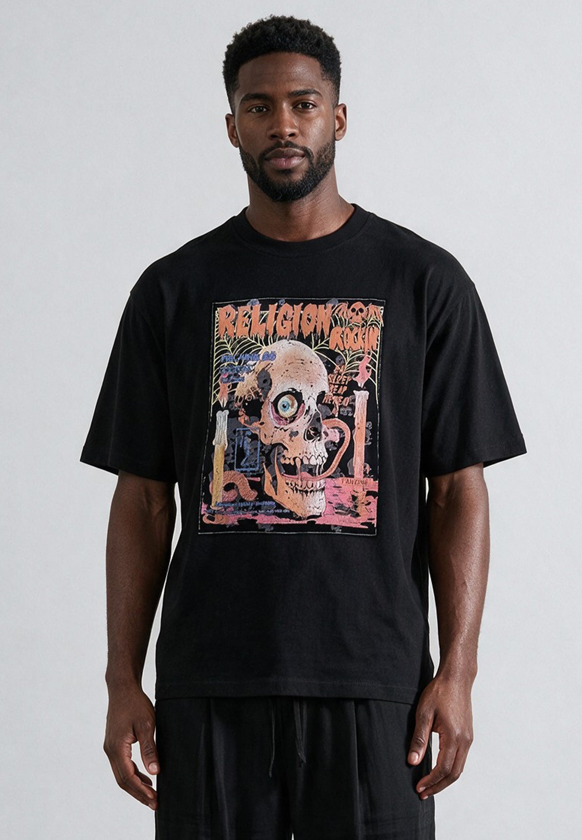 RELIGION ROCKING T-SHIRT BLACK