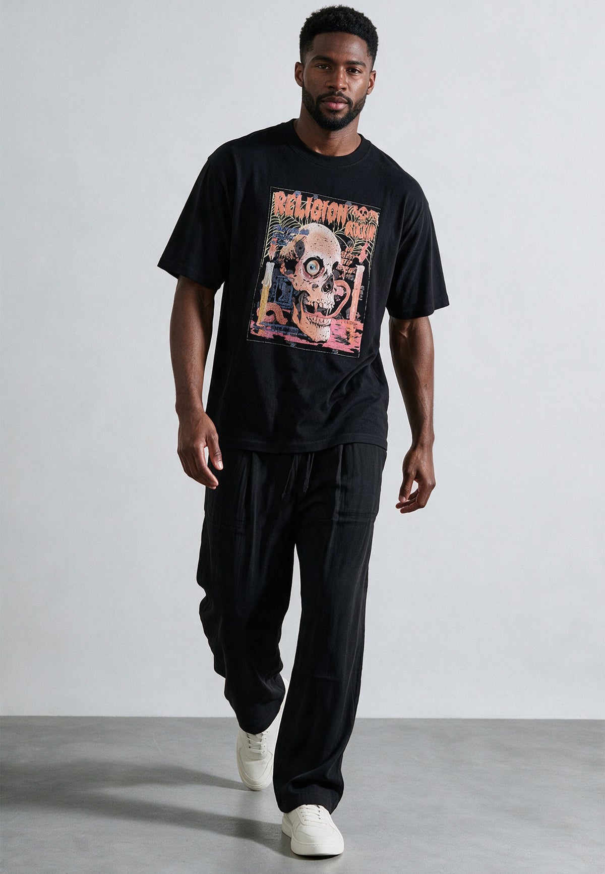 RELIGION ROCKING T-SHIRT BLACK