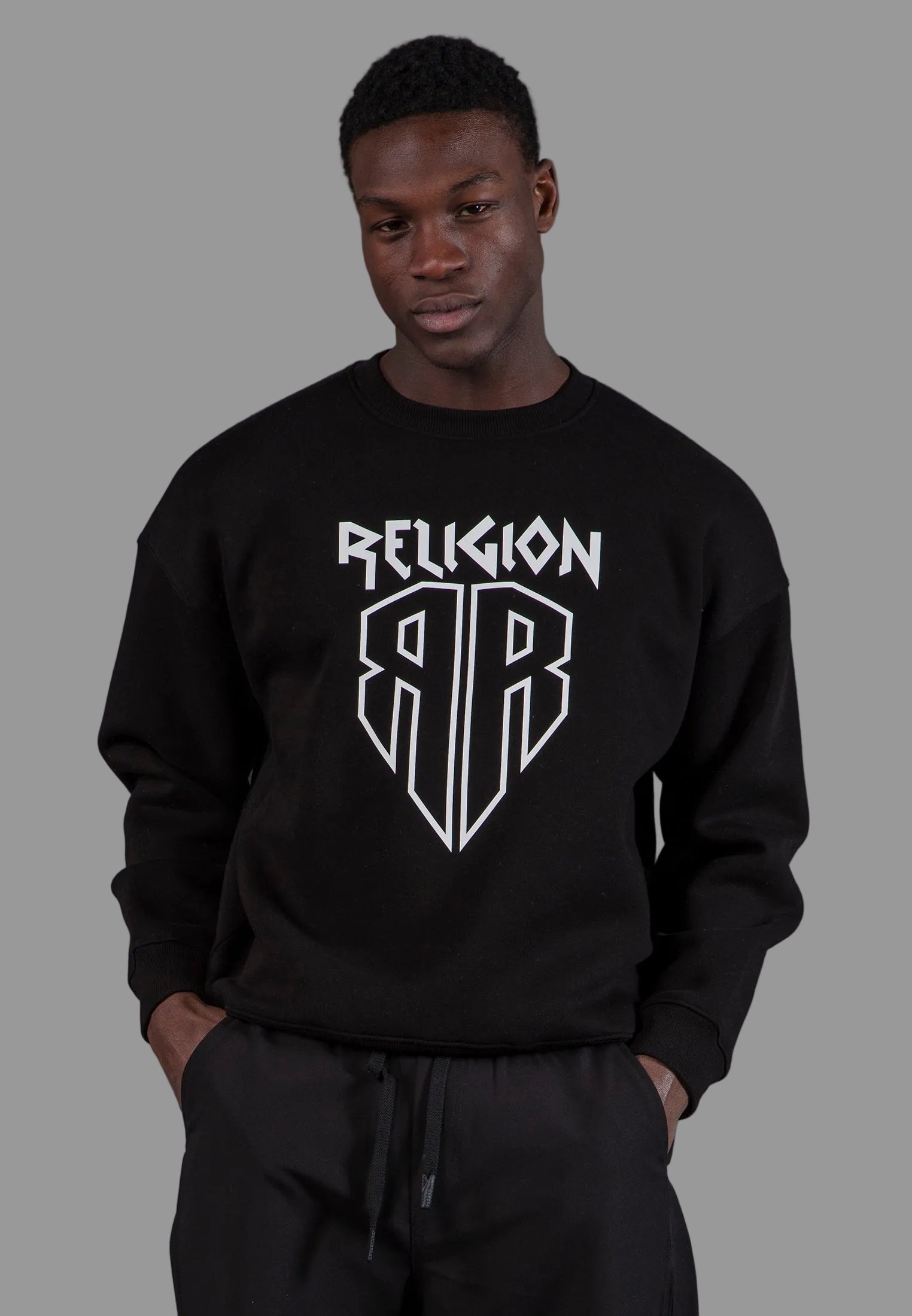 SHIELD CREW NECK SWEAT BLACK