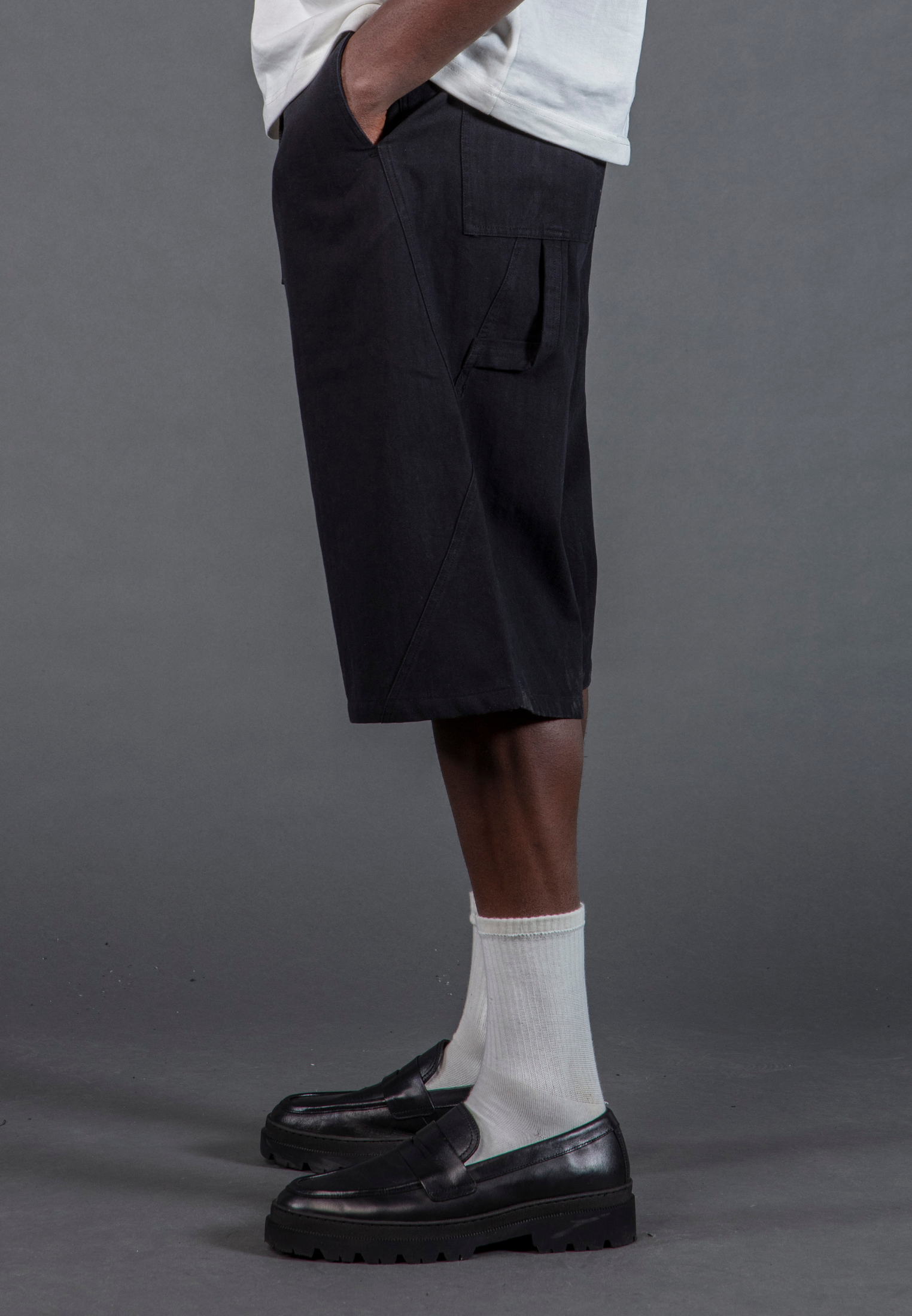QUANTUM JORT HERRINGBONE BLACK