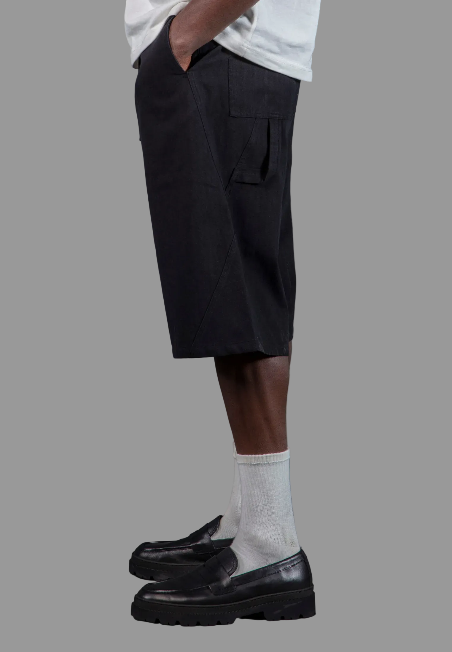 QUANTUM JORT HERRINGBONE BLACK