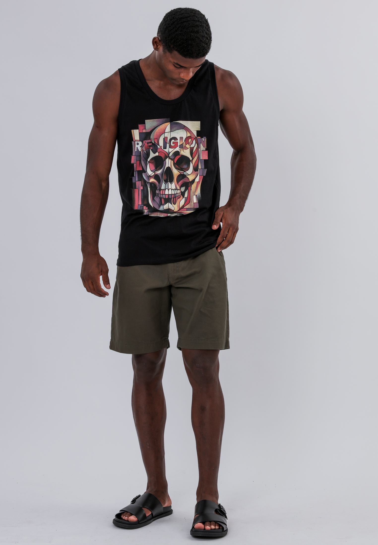 ABSTRACT VEST BLACK