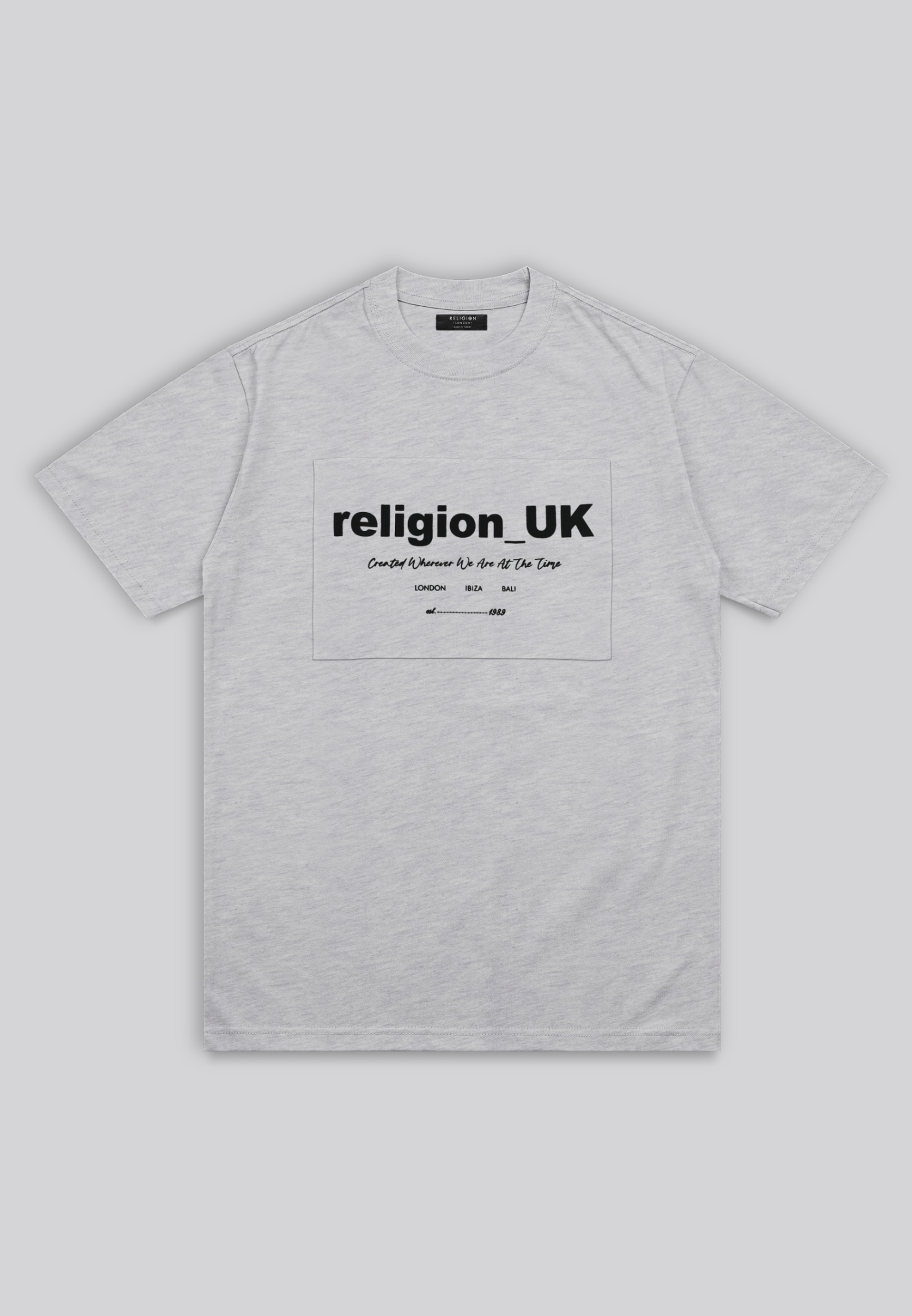 RELIGION UK T-SHIRT LIGHT GREY MARL