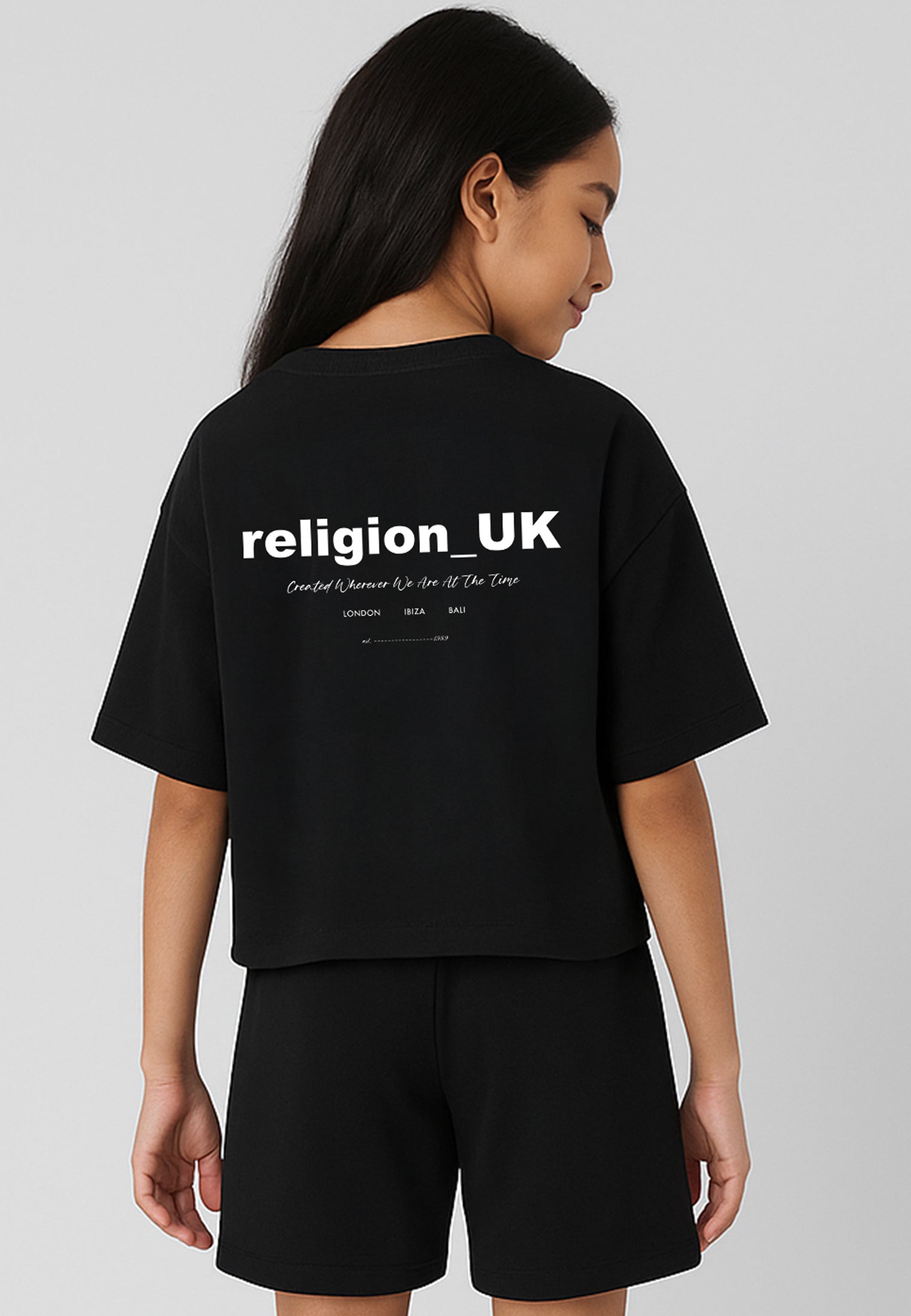 RELIGION GIRLS OVERSIZED T-SHIRT BLACK
