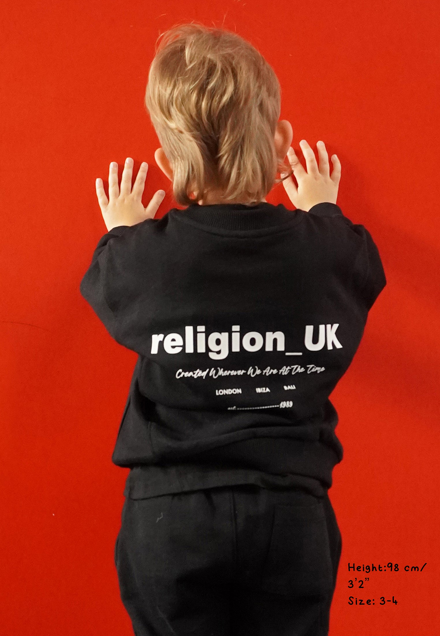 KIDS RELIGION OVERSIZED SWEATSHIRT BLACK