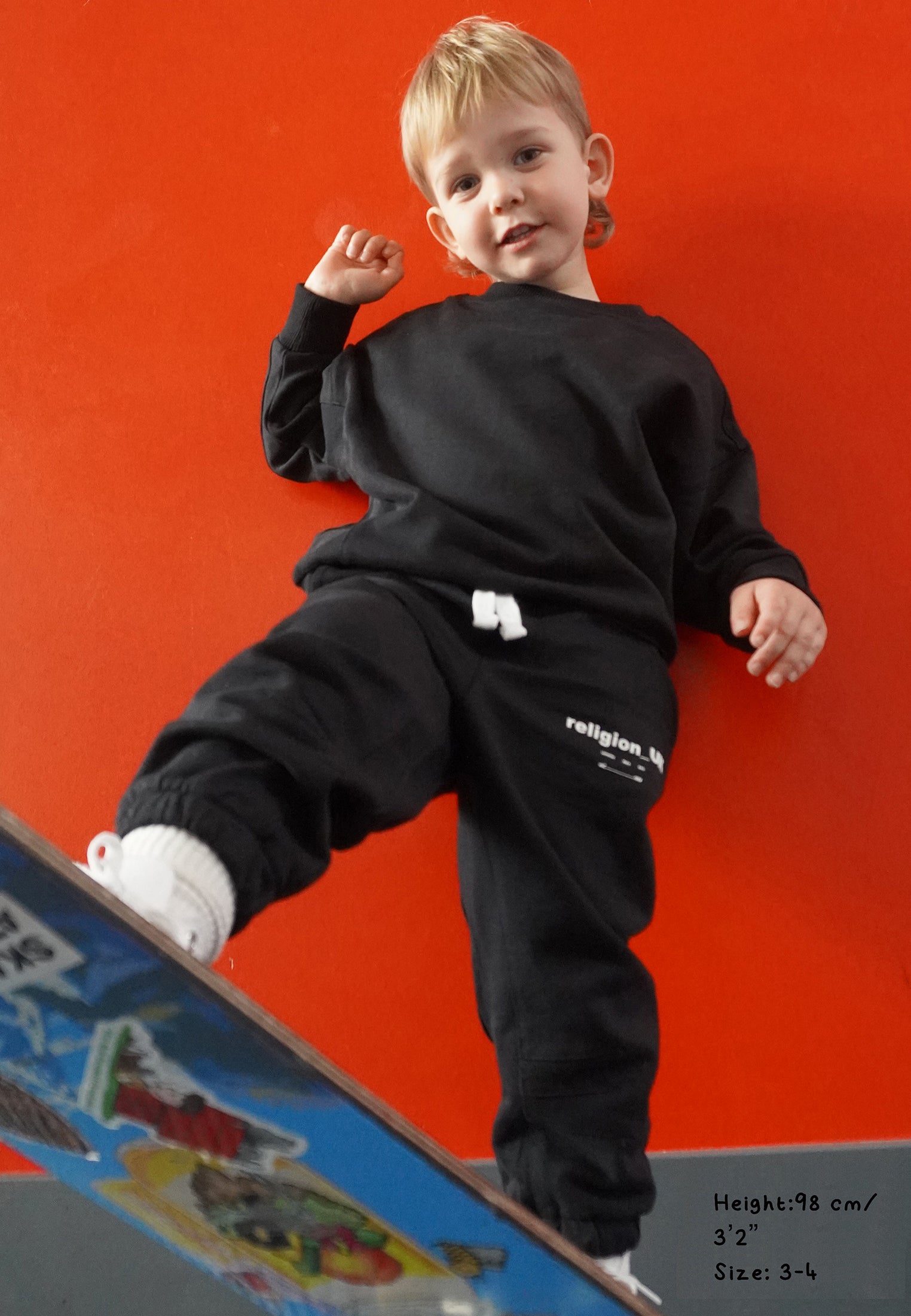 KIDS RELIGION OVERSIZED SWEATSHIRT BLACK