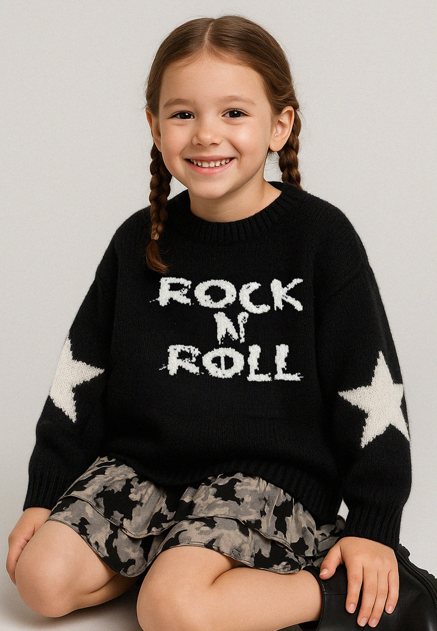 GIRLS ROCK N ROLL JUMPER BLACK