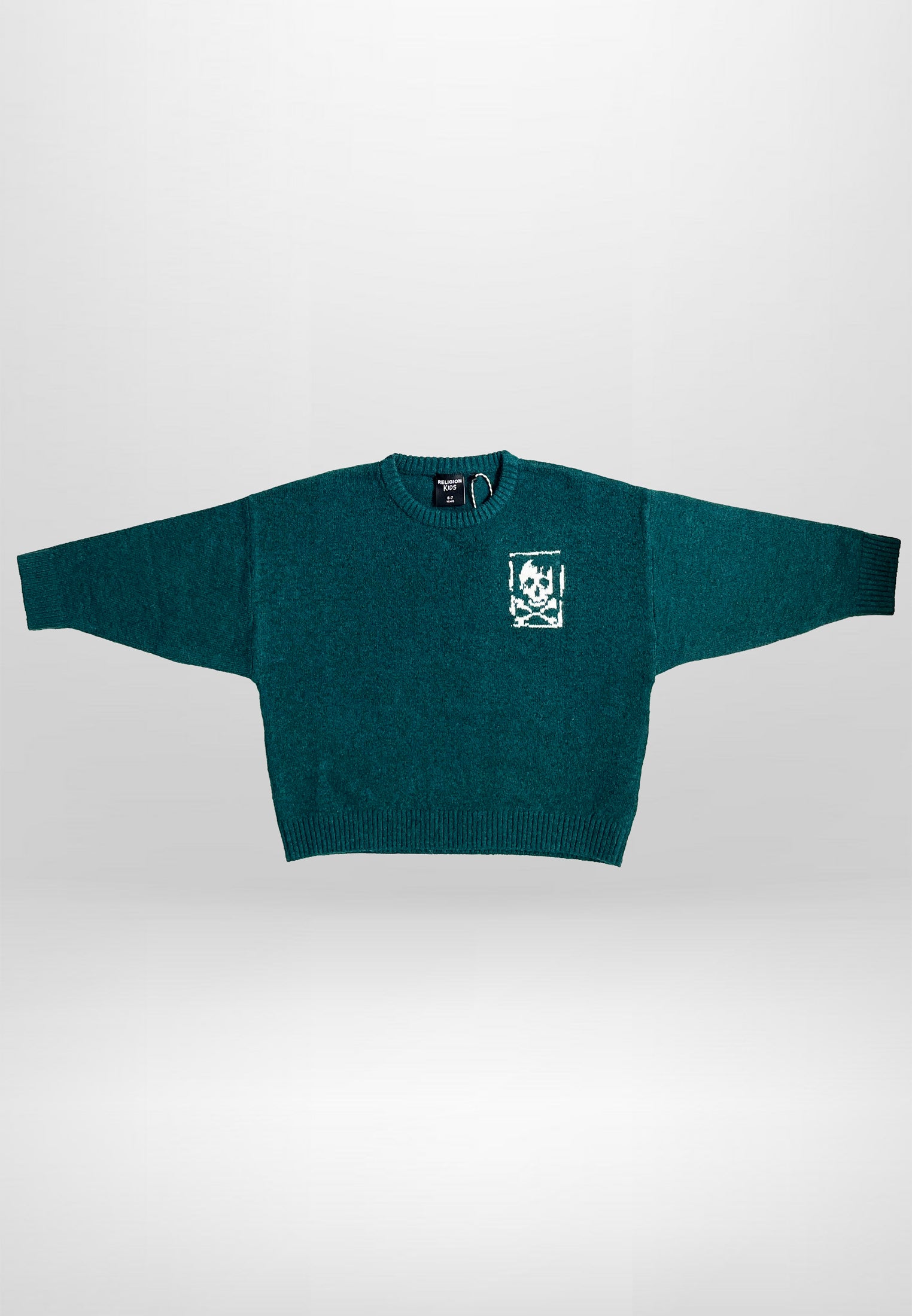 GIRLS SKULLY LOGO JUMPER FOREST GREEN