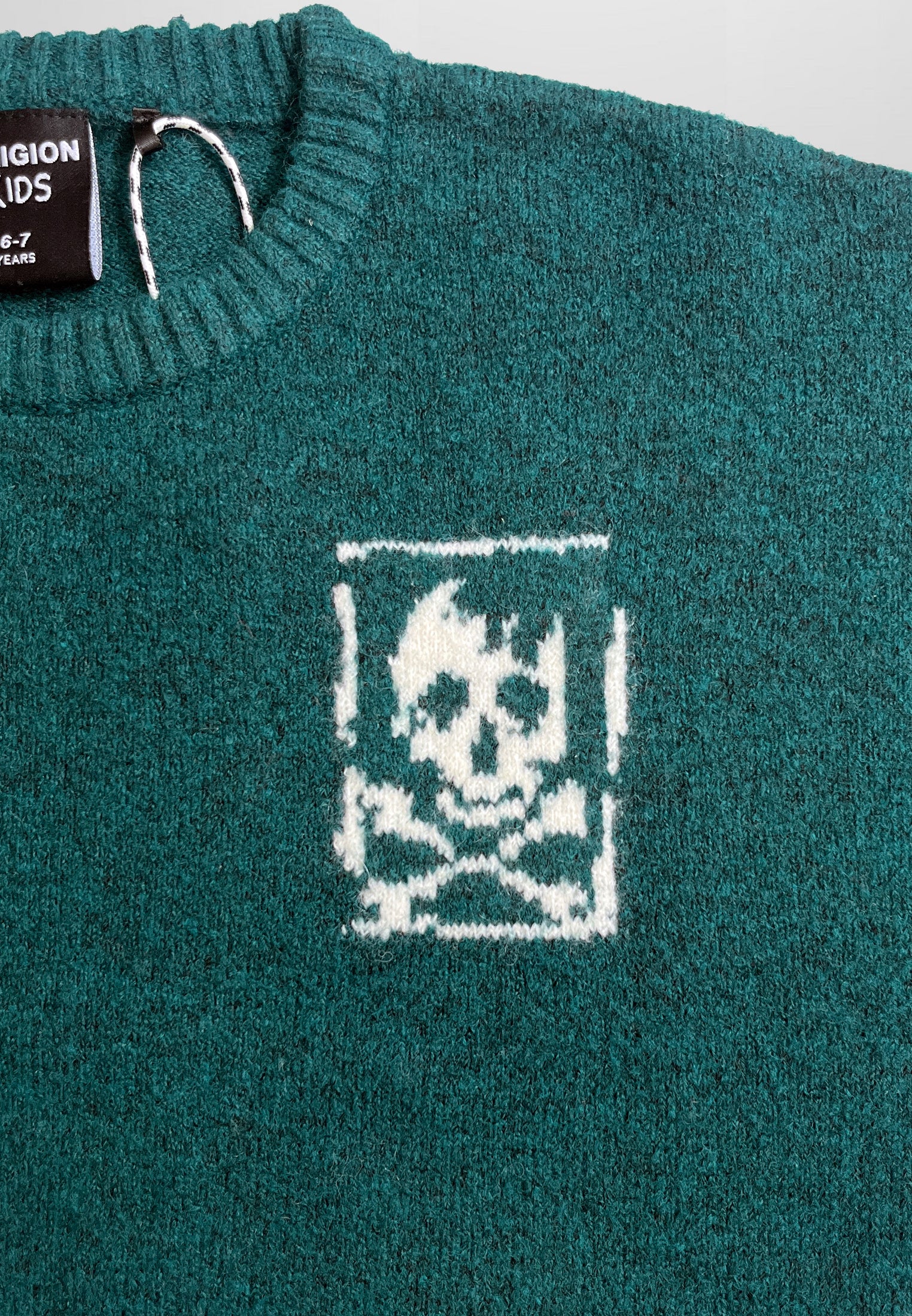 GIRLS SKULLY LOGO JUMPER FOREST GREEN