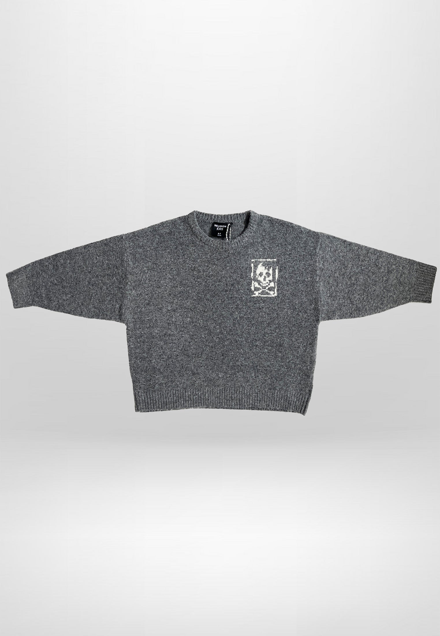 GIRLS SKULLY LOGO JUMPER CHARCOAL